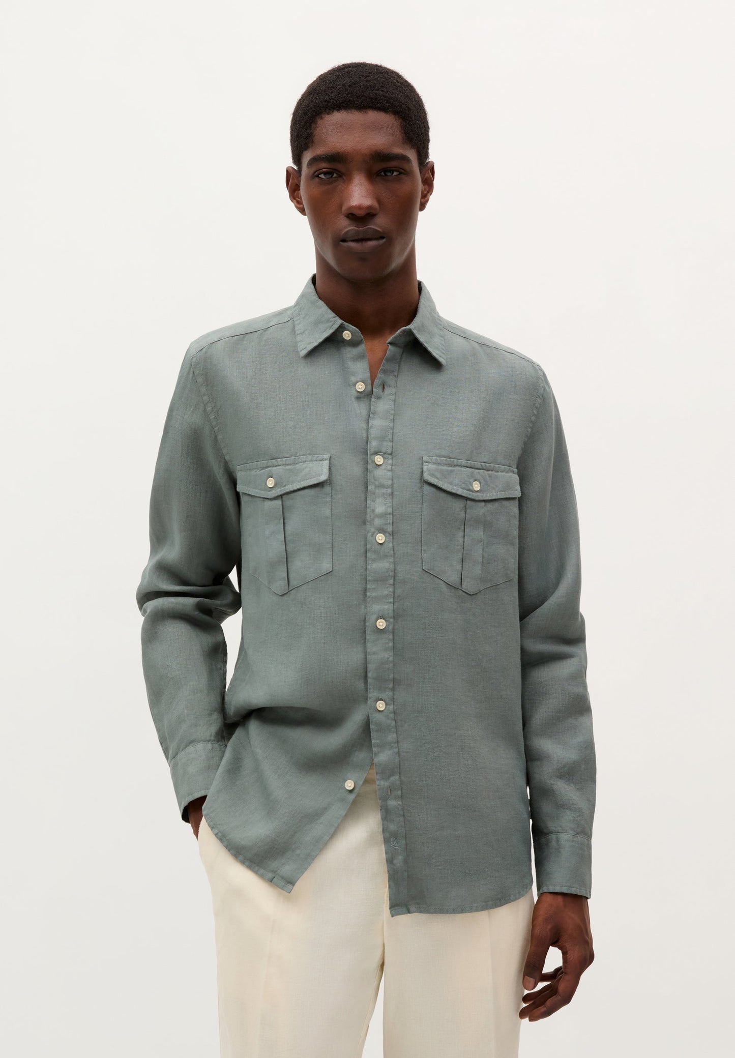 CAMISA BOLSILLOS LINO