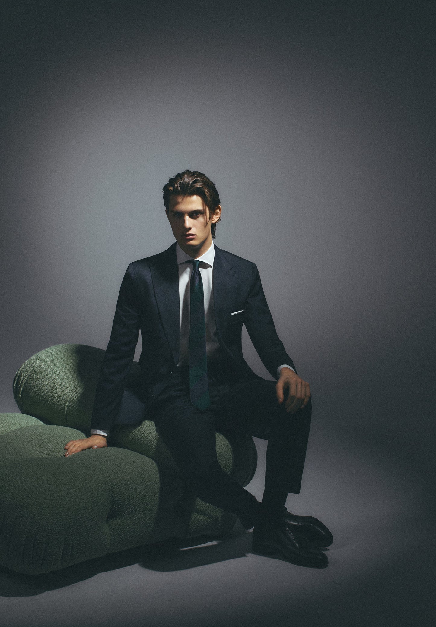 TRAJE PREMIUM LANA AZUL MARINO CUADROS