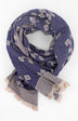 JACQUARD SKULL PASHMINA NAVY
