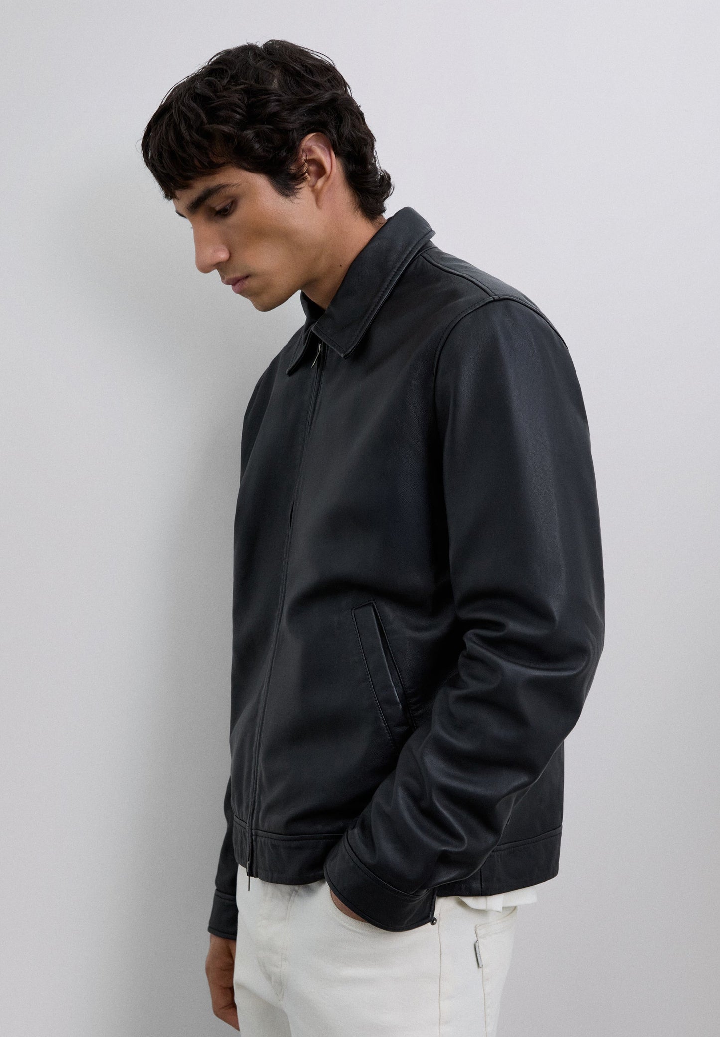 CHAQUETA PIEL CUELLO CAMISA
