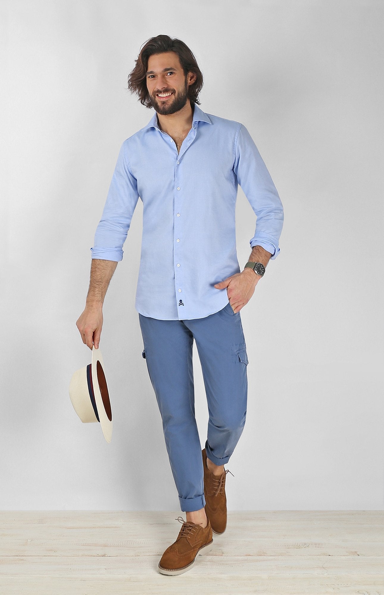 POPELIN CARGO PANT INDIGO