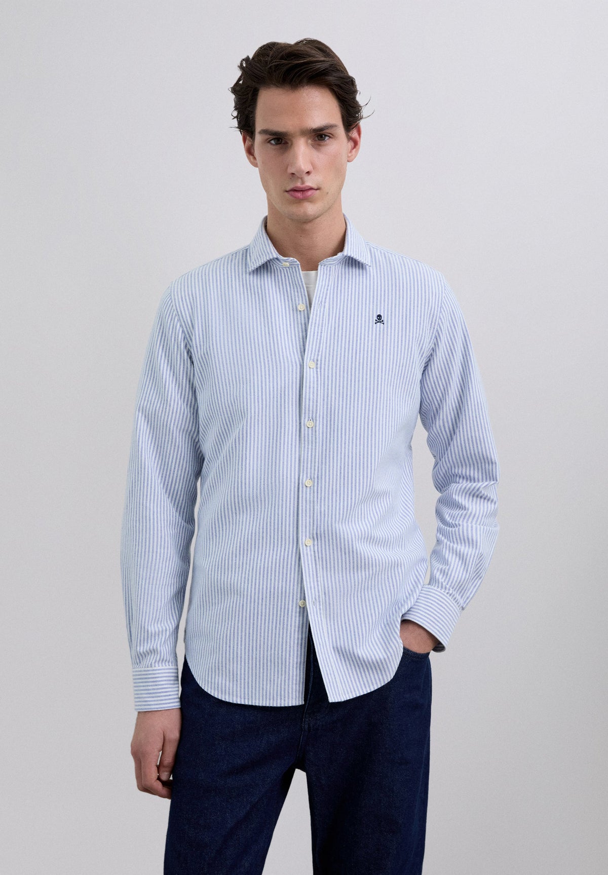 CAMISA OXFORD RAYAS CALAVERA