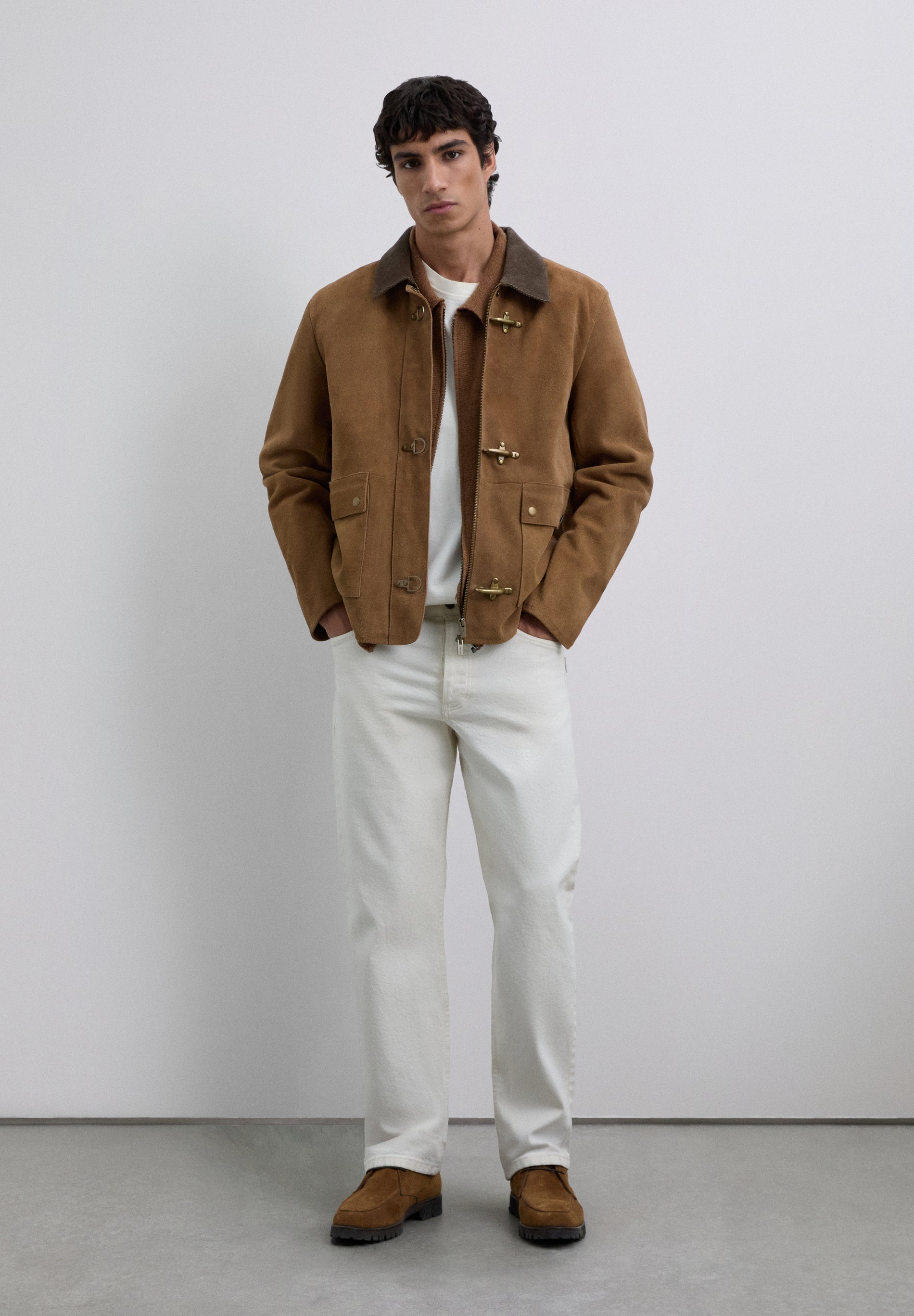 CHAQUETA PIEL CUELLO PANA