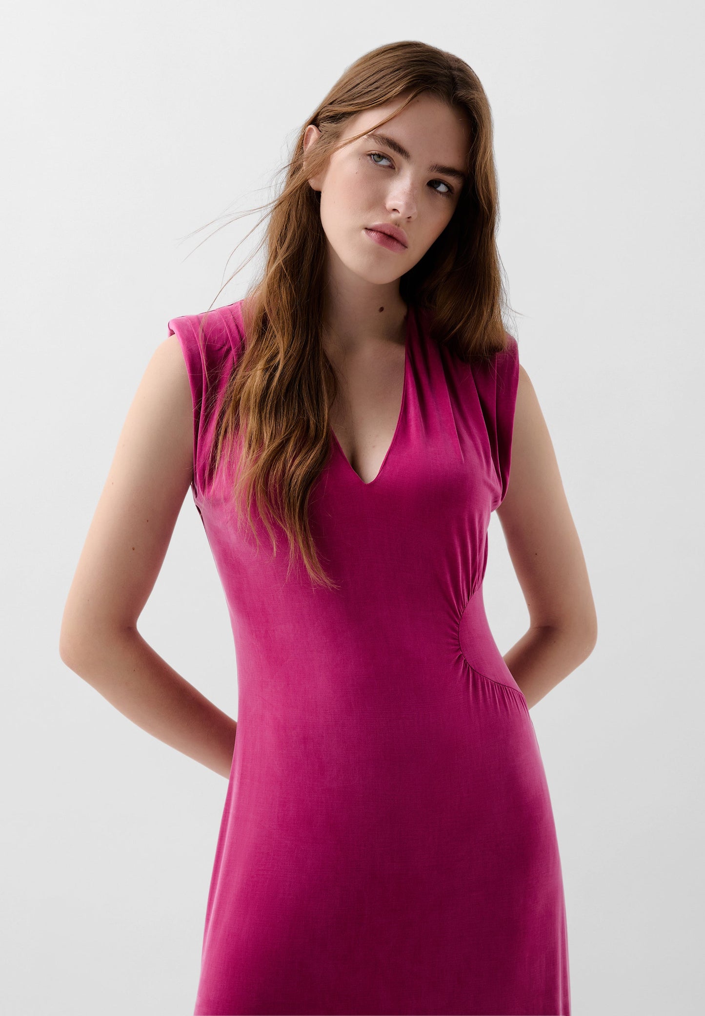 VESTIDO CUPRO DETALLE CINTURA