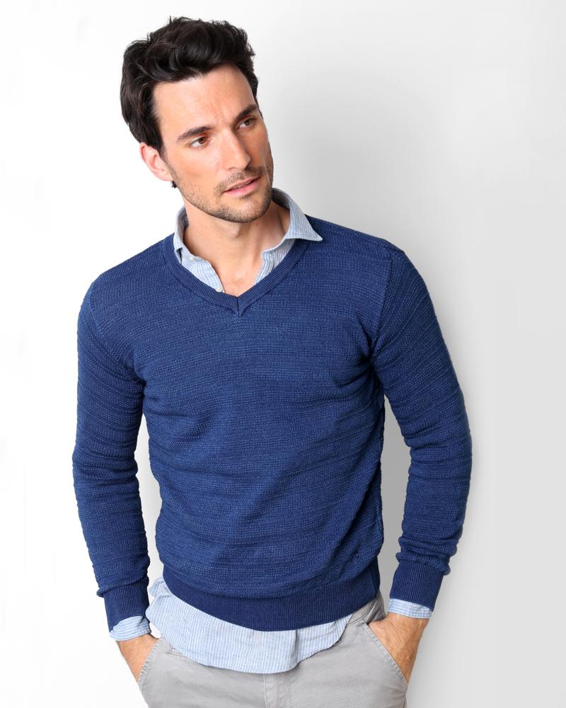 WAVE V-NECK NAVY