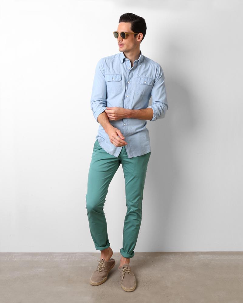 CASUAL CHINO PANTS GREEN