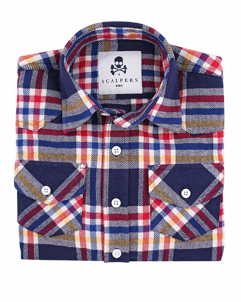 OVERSHIRT KIDS NAVY SQUARES