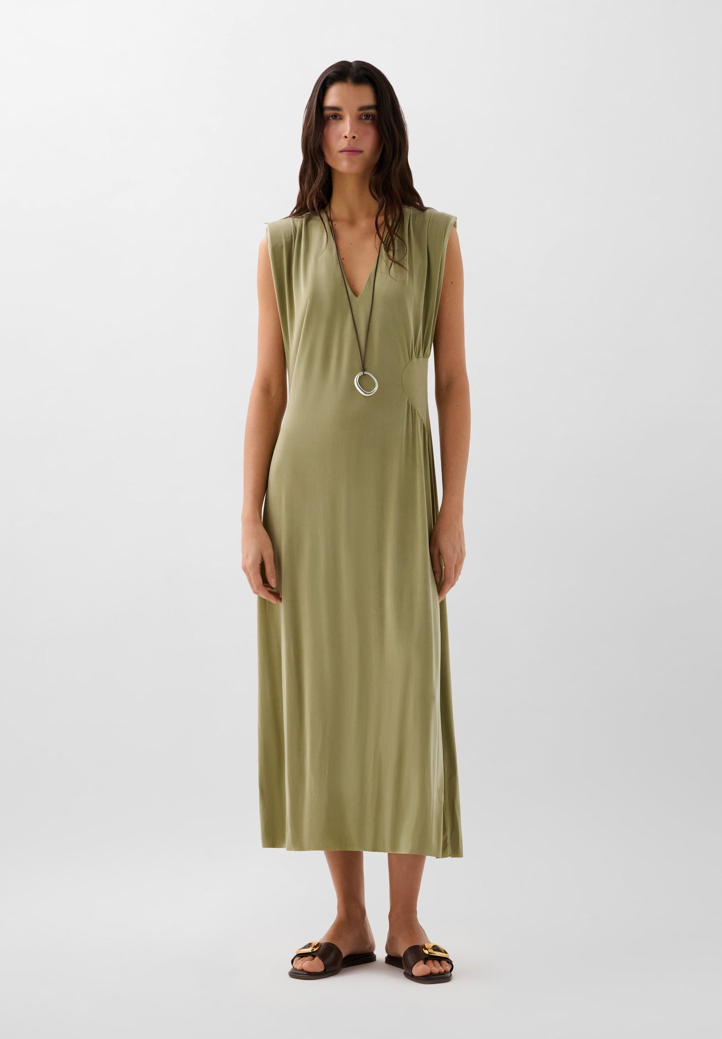 VESTIDO CUPRO DETALLE CINTURA