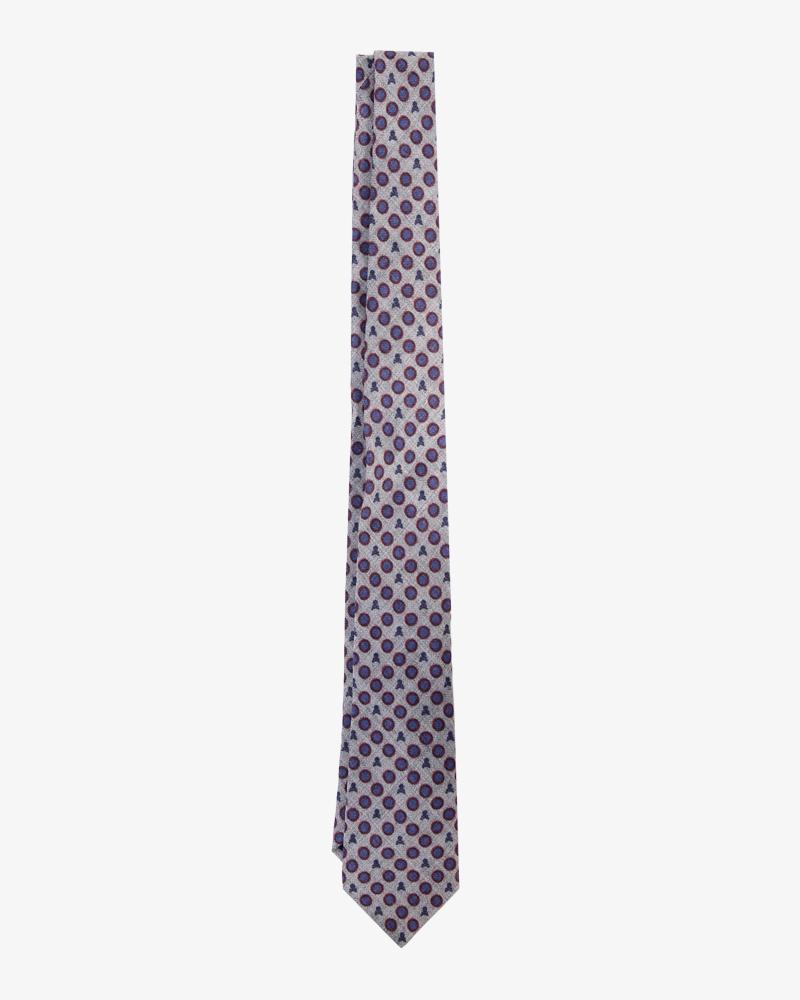 SKULL SQUARE TIE GREY
