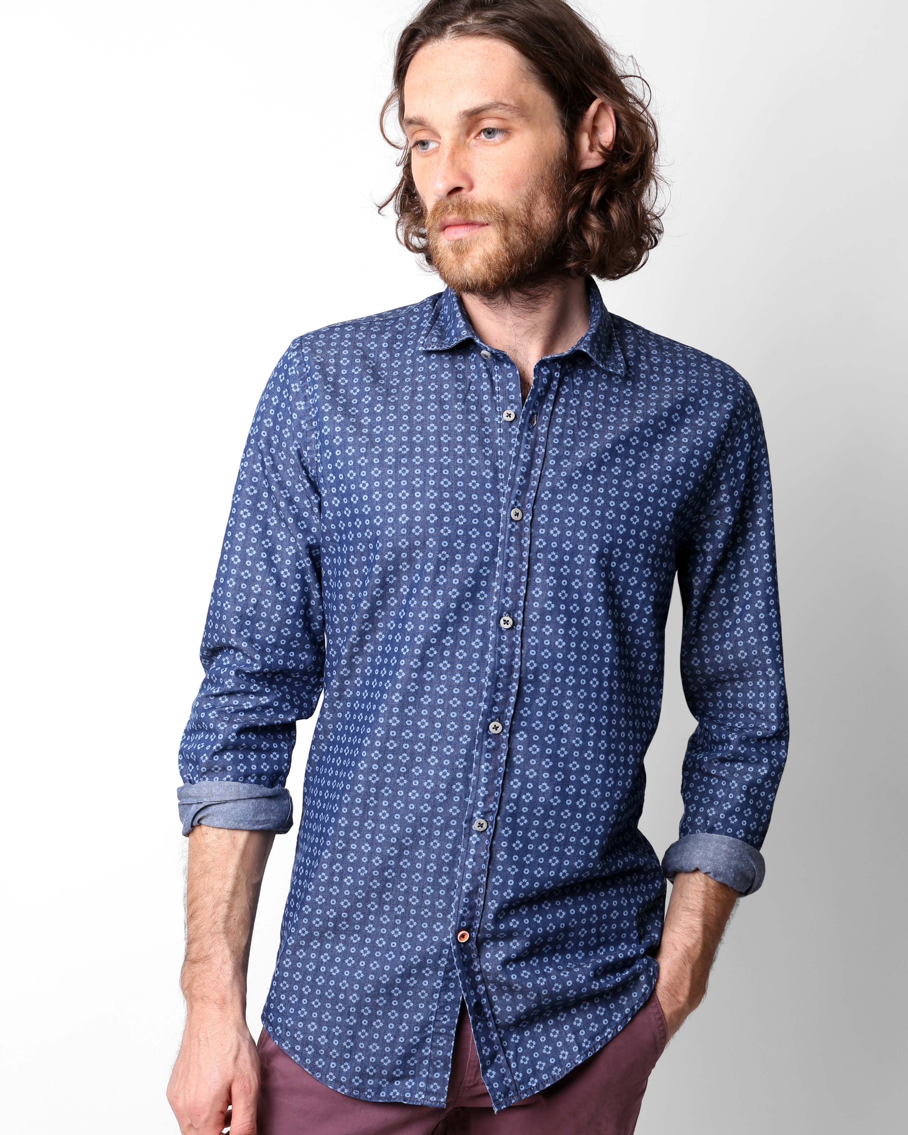 BD SHIRT DENIM FLOWERS