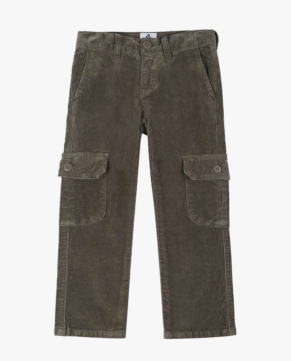 CORDUROY CARGO PANT KIDS GREEN