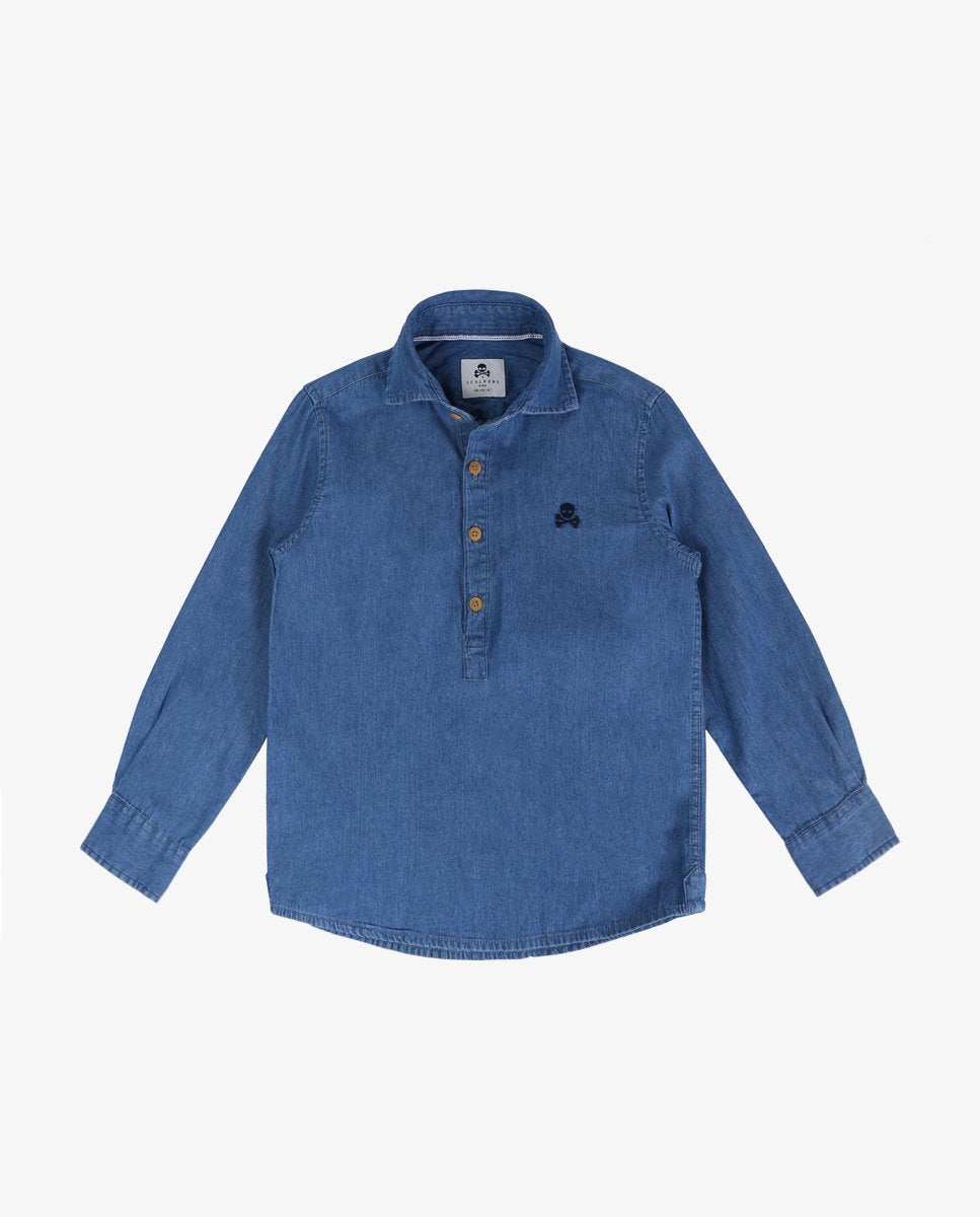 POLERA DENIM SHIRT KIDS DENIM