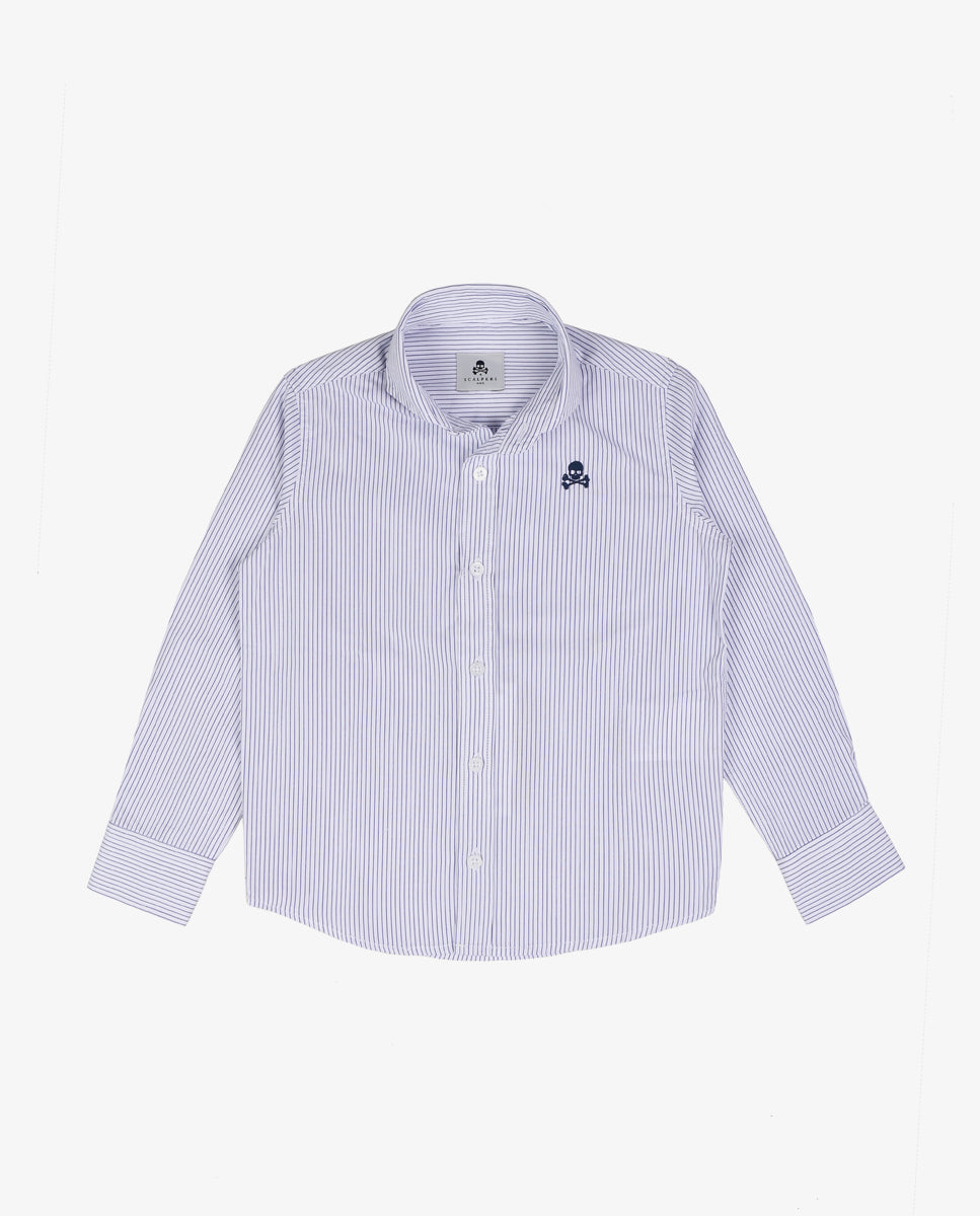 SIENA CUT AWAY SHIRT KIDS BLUE STRIPES