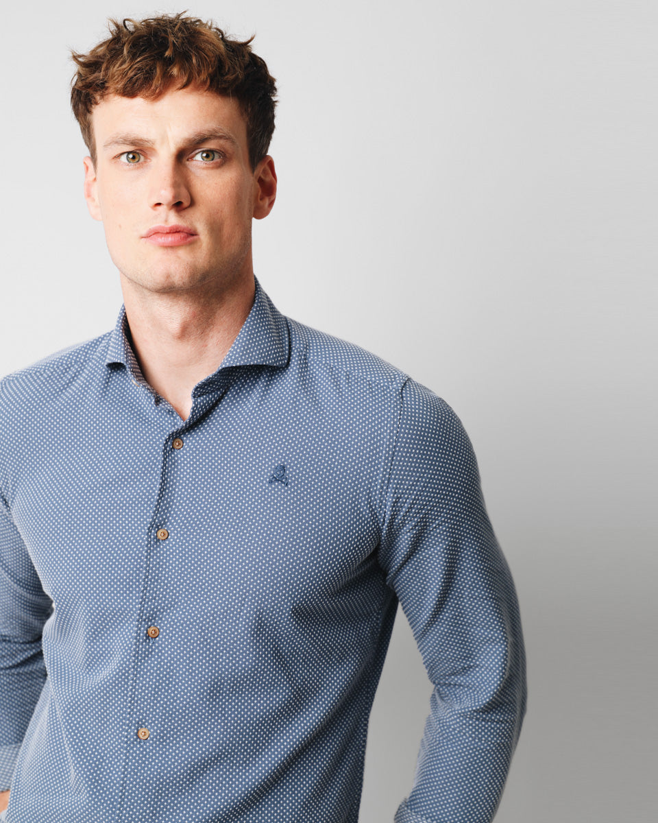 INDIAN S.E. SHIRT BLUE AND WHITE