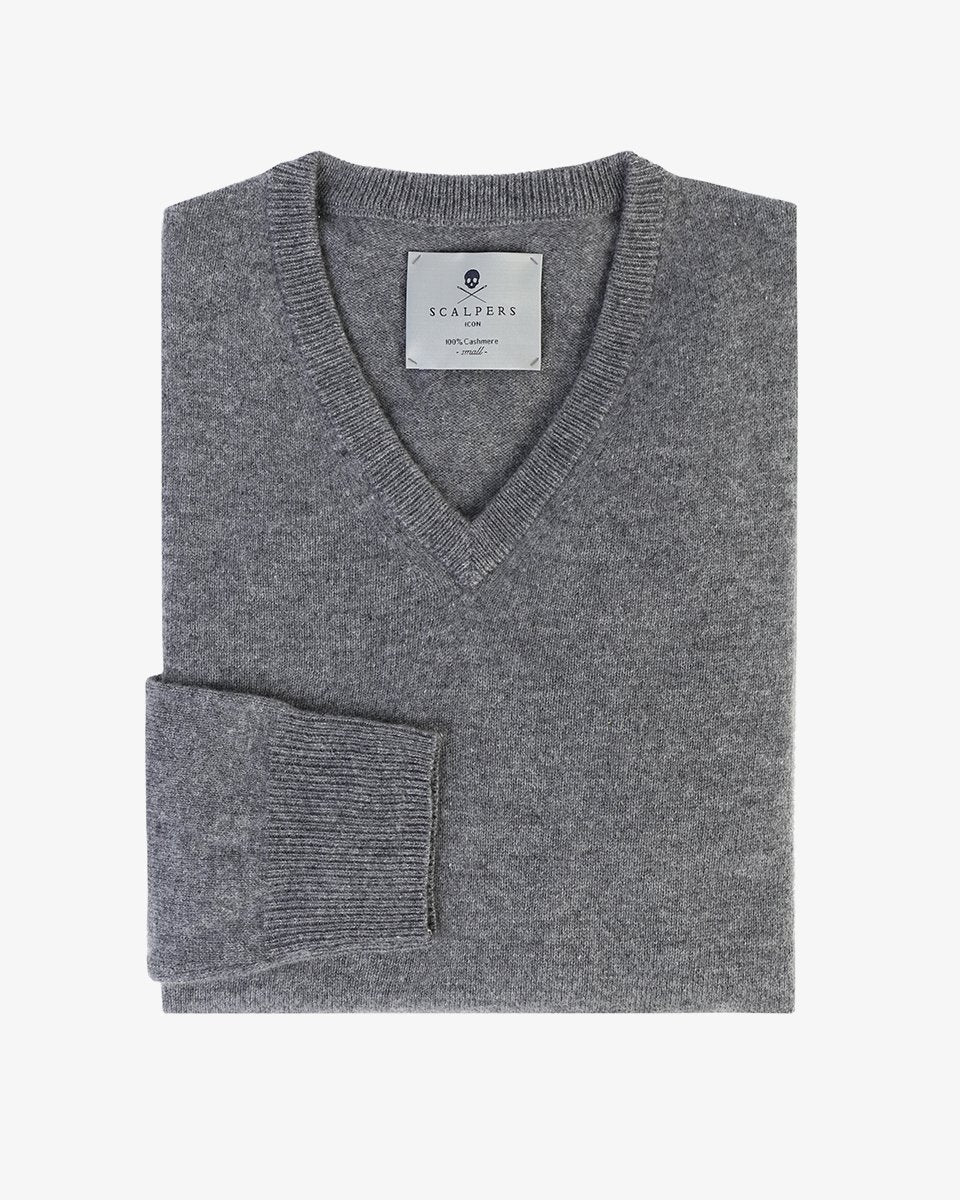 CASHMERE V-NECK GREY VIGORÉ