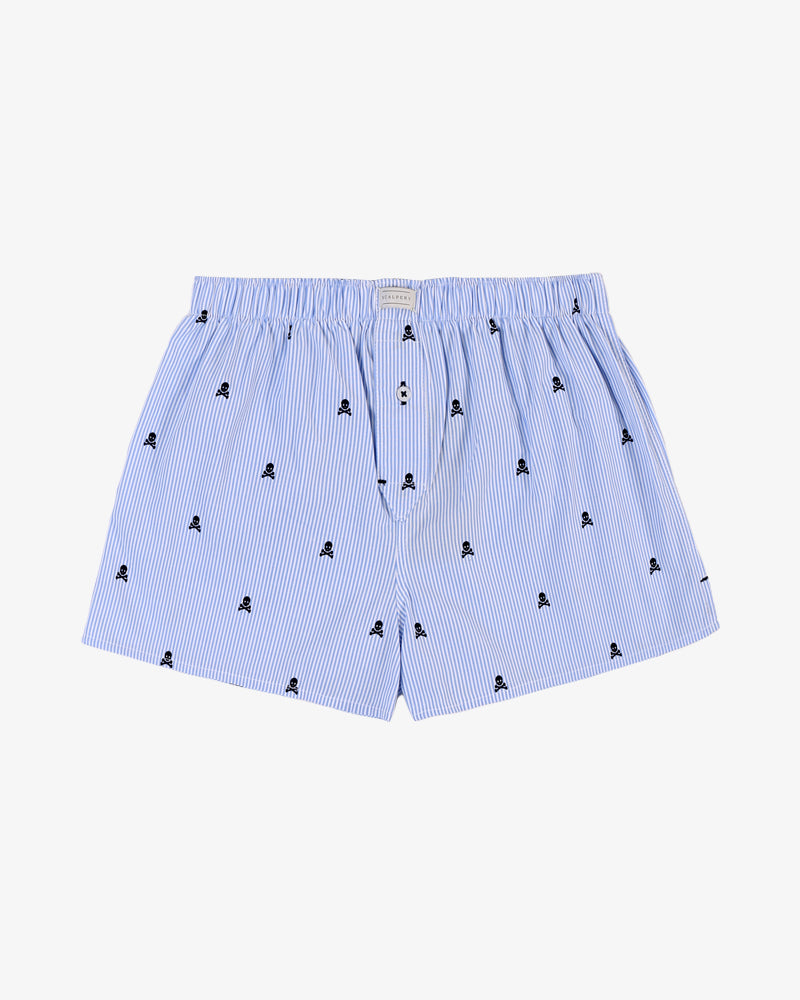SKULL STRIPE BOXER SKYBLUE
