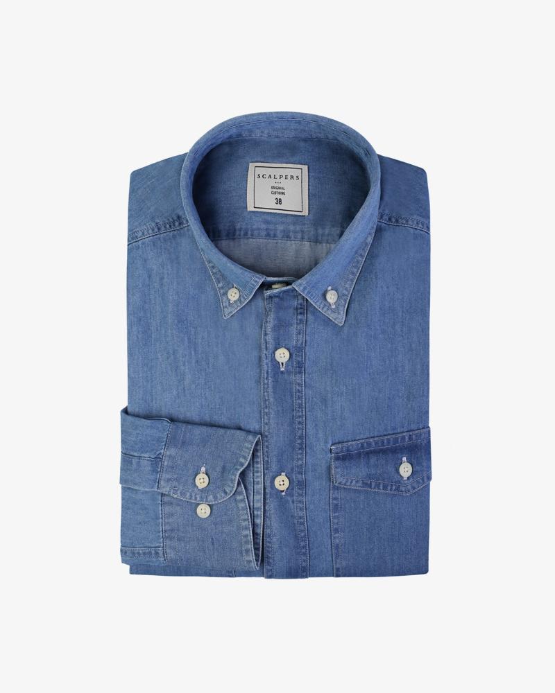 POCKETS DENIM B.D. SHIRT INDIGO BLEACH