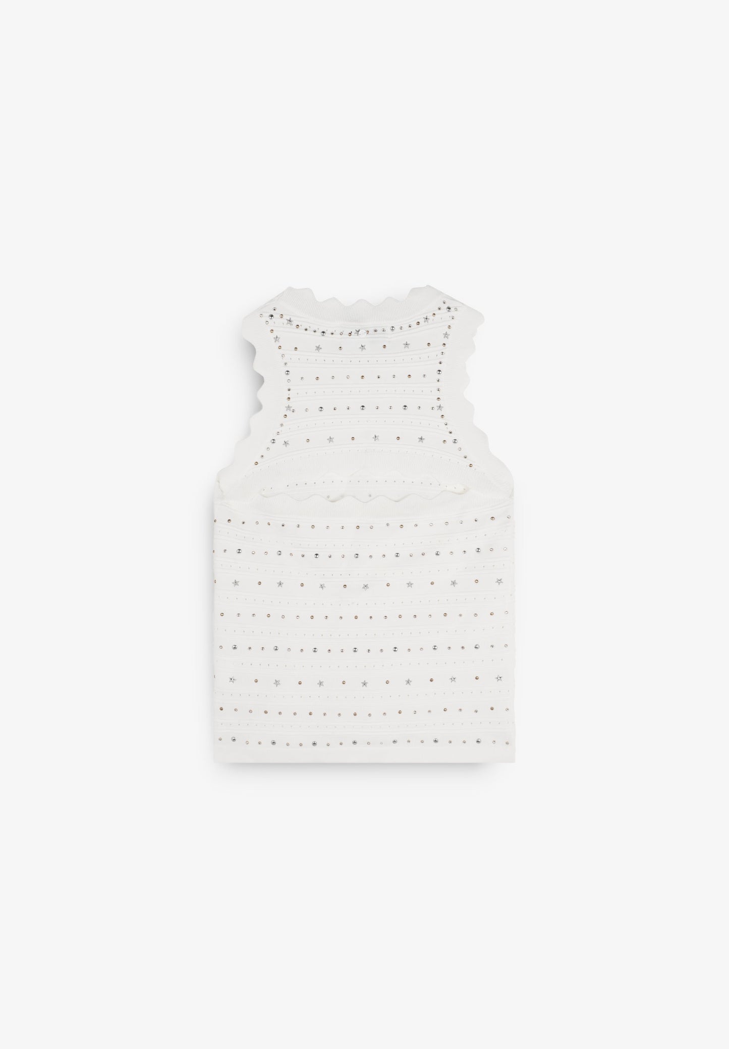 SCWHITE KNIT STUDS TOP