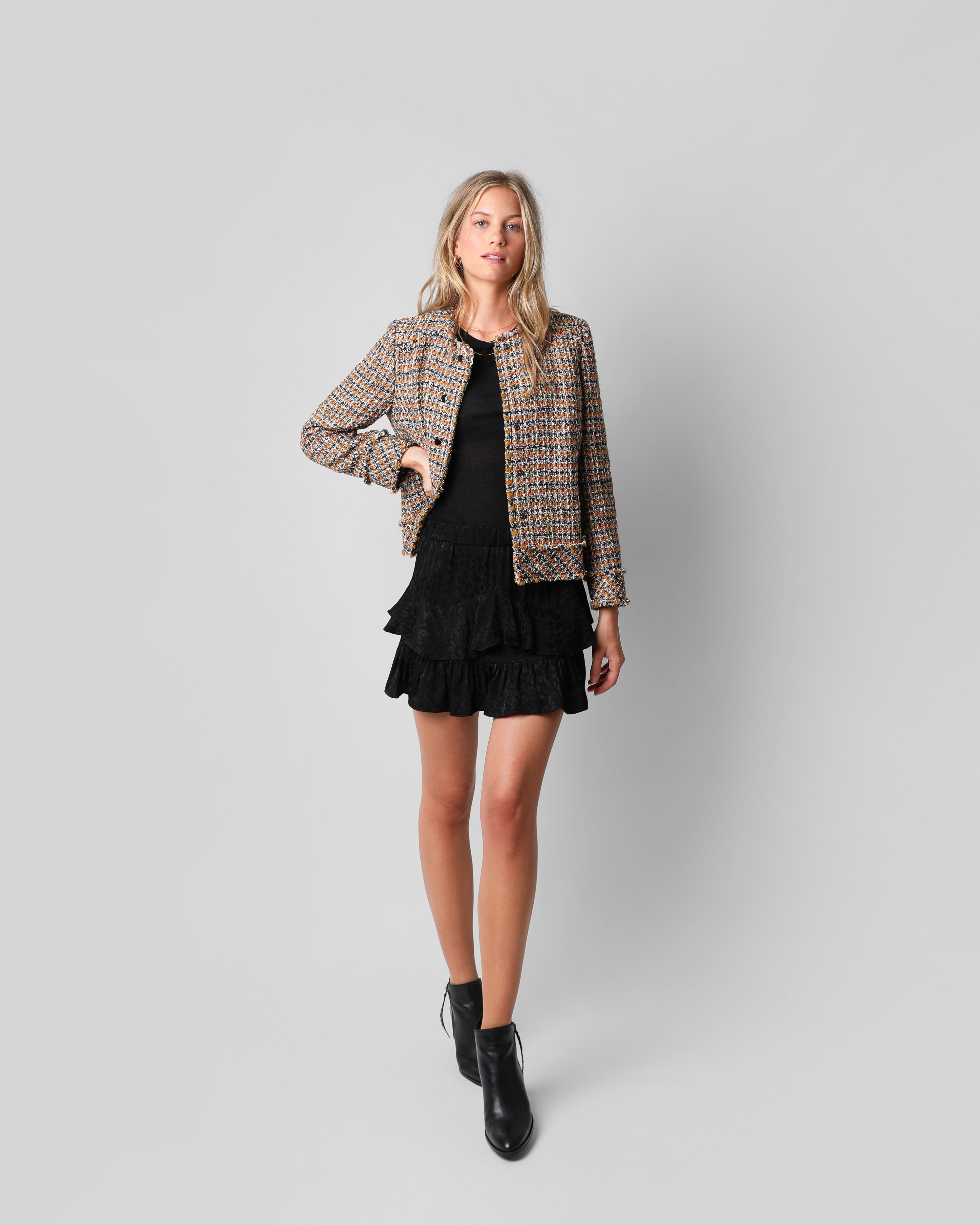 FALDA MINI VOLANTE JACQUARD