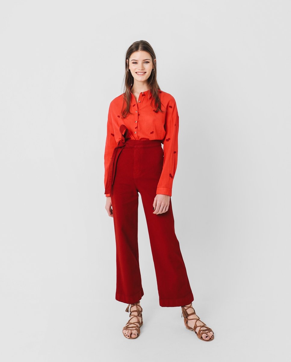PANTALÓN SARGA CULOTTE LAZADA LATERAL