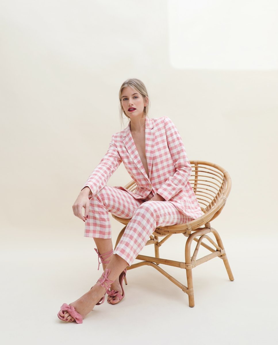 PANTALON CUADROS VICHY ROSA