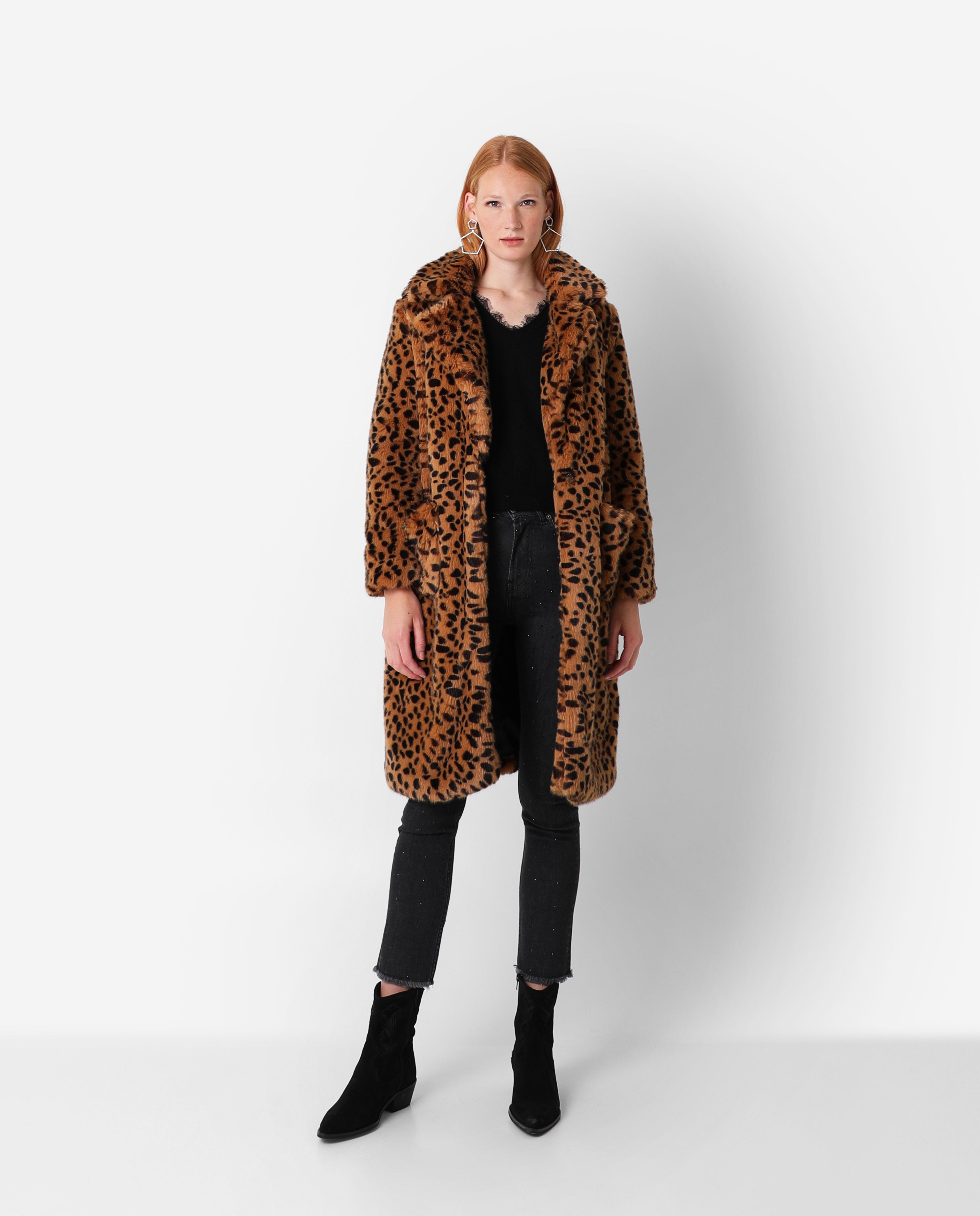 ABRIGO PELO ANIMAL PRINT