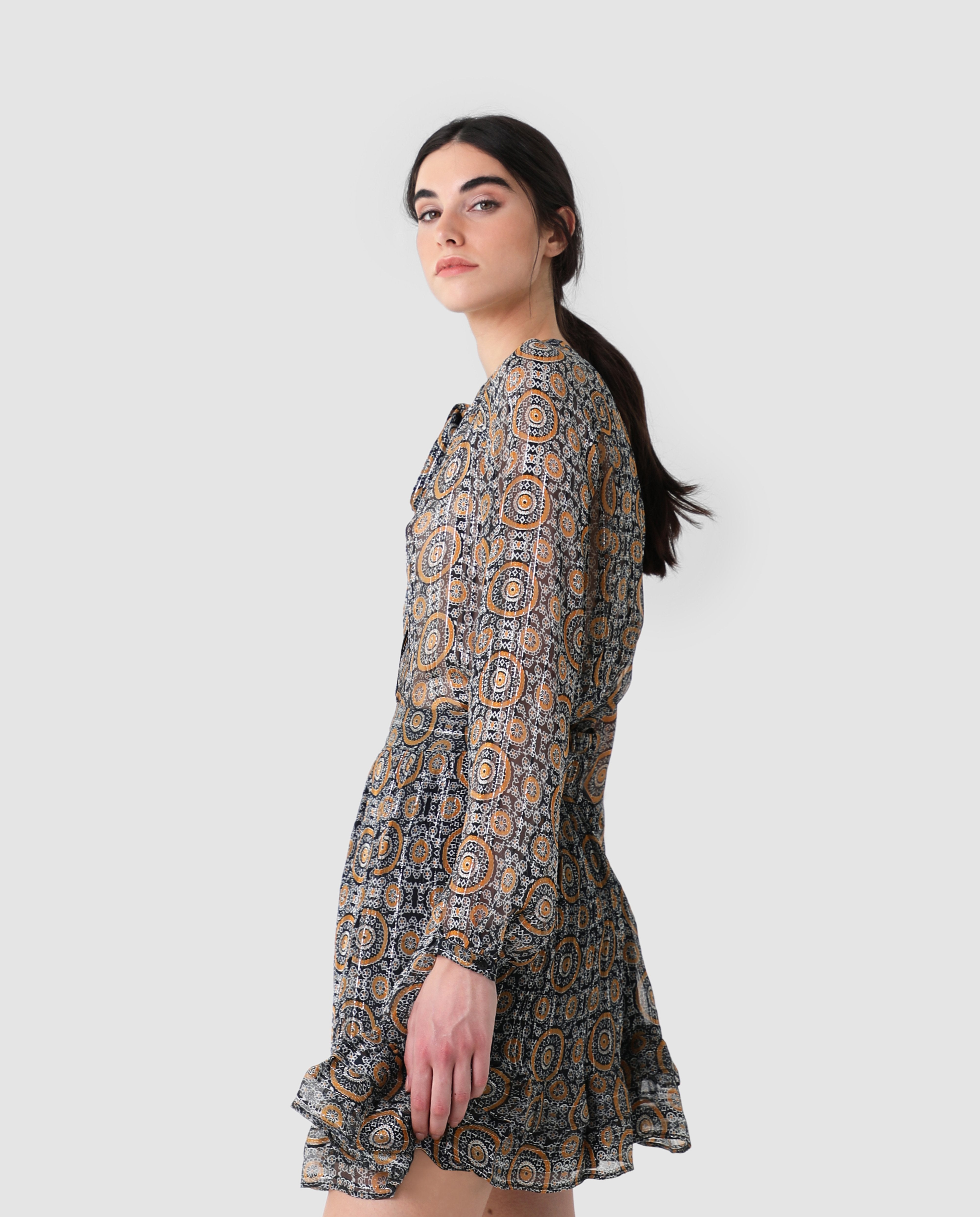 BLUSA LAZADA ESTAMPADA SEMITRANSPARENTE