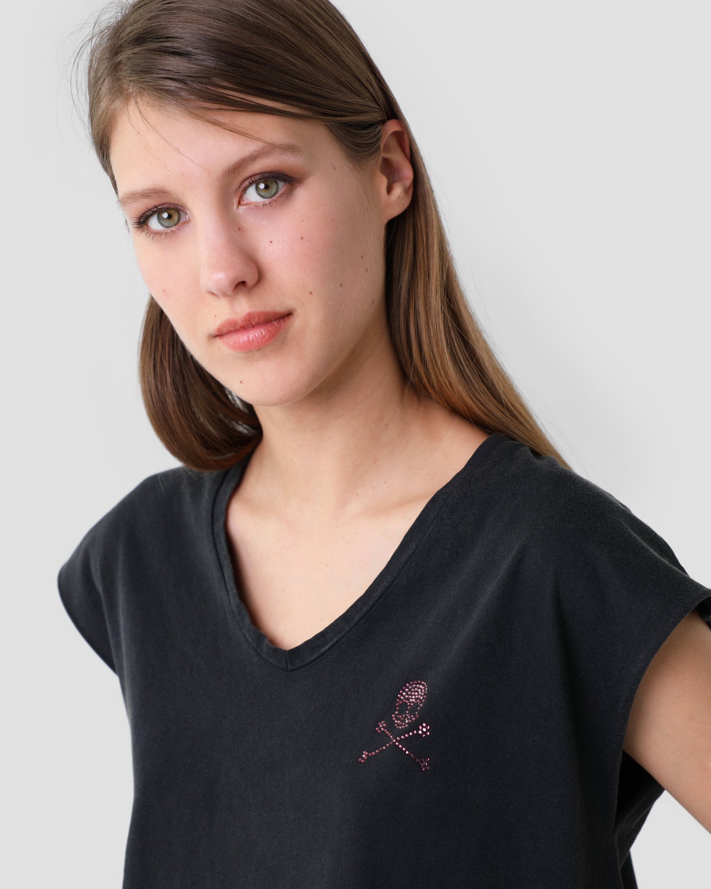 CAMISETA LOGO CALAVERA CRISTALES