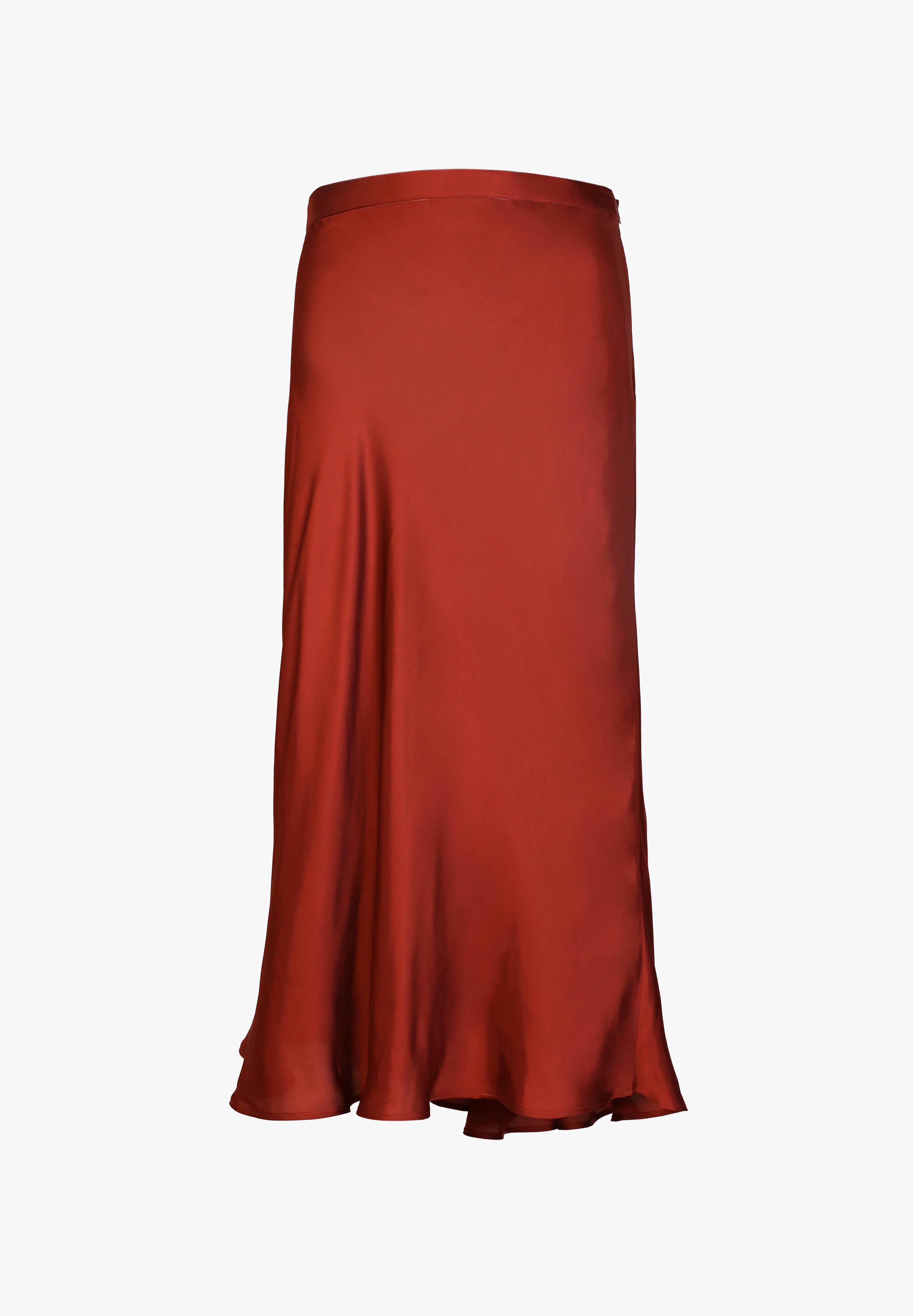 SATIN MIDI SKIRT