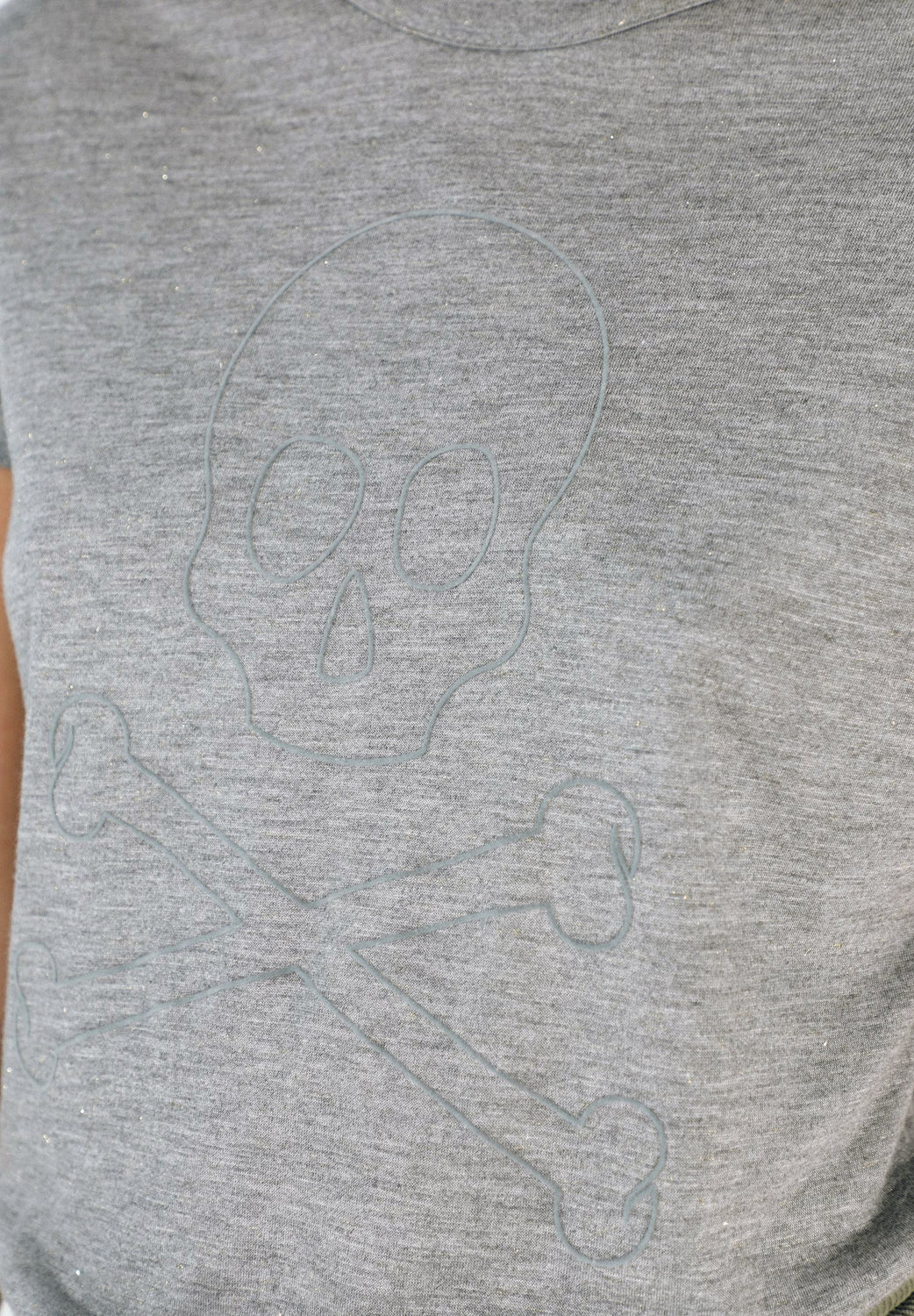 CAMISETA CALAVERA GRANDE FLOCADA - Scalpers