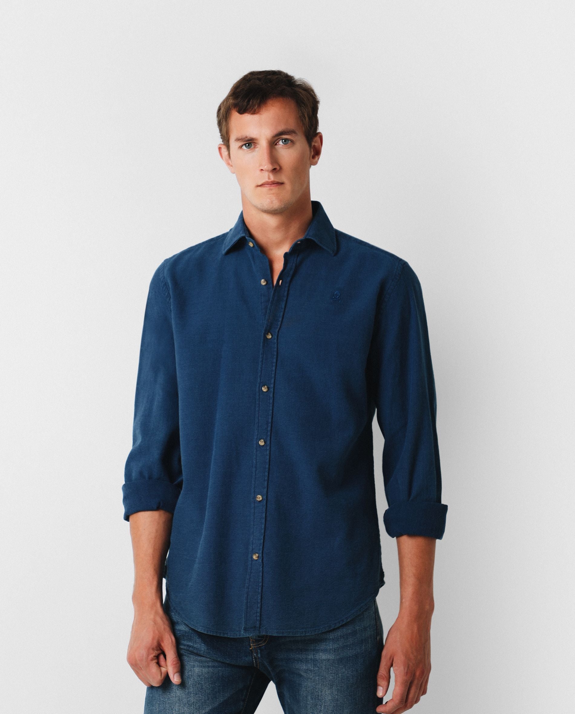 CAMISA DENIM CALAVERA BORDADA