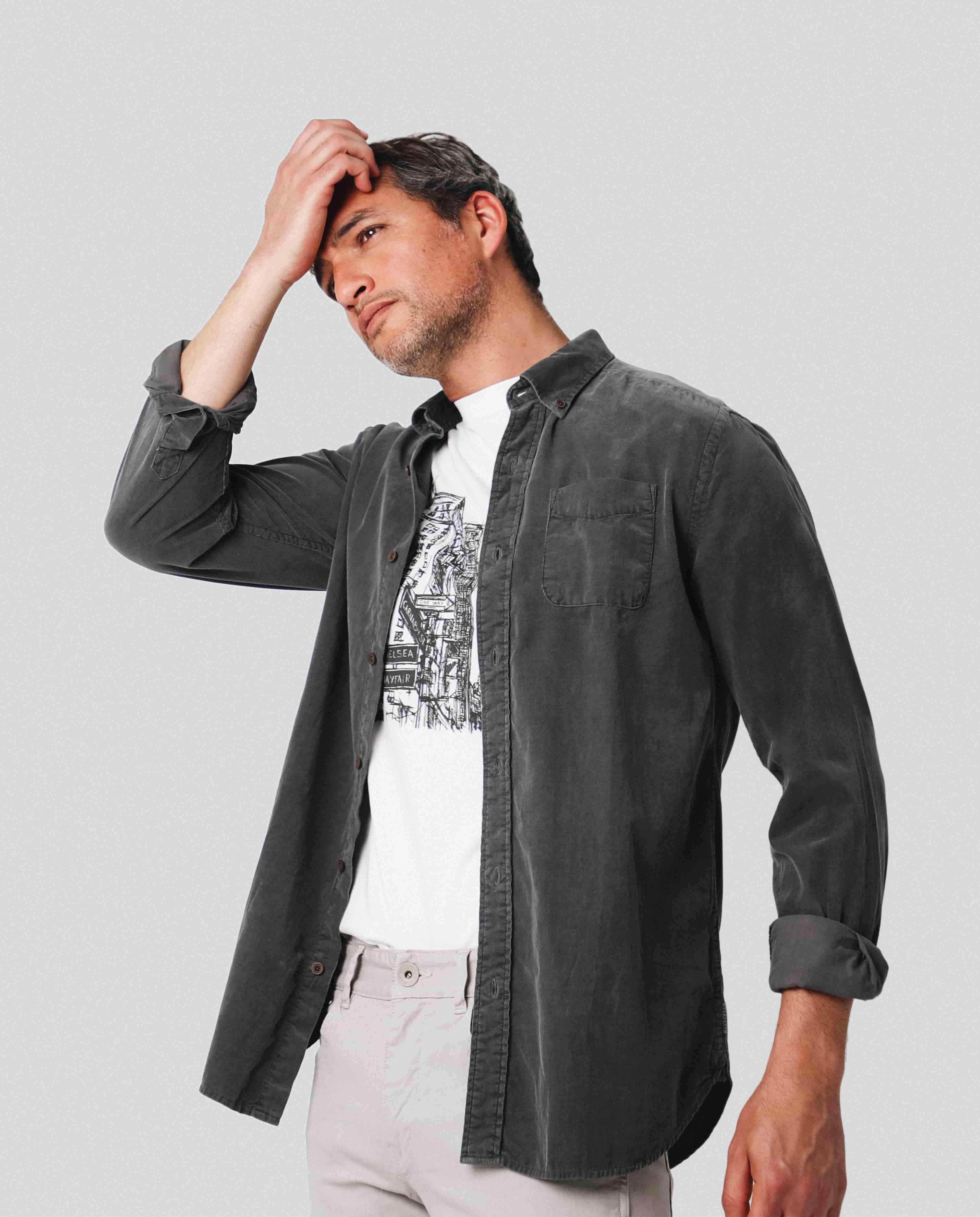 CAMISA PANA FINA BOTONES