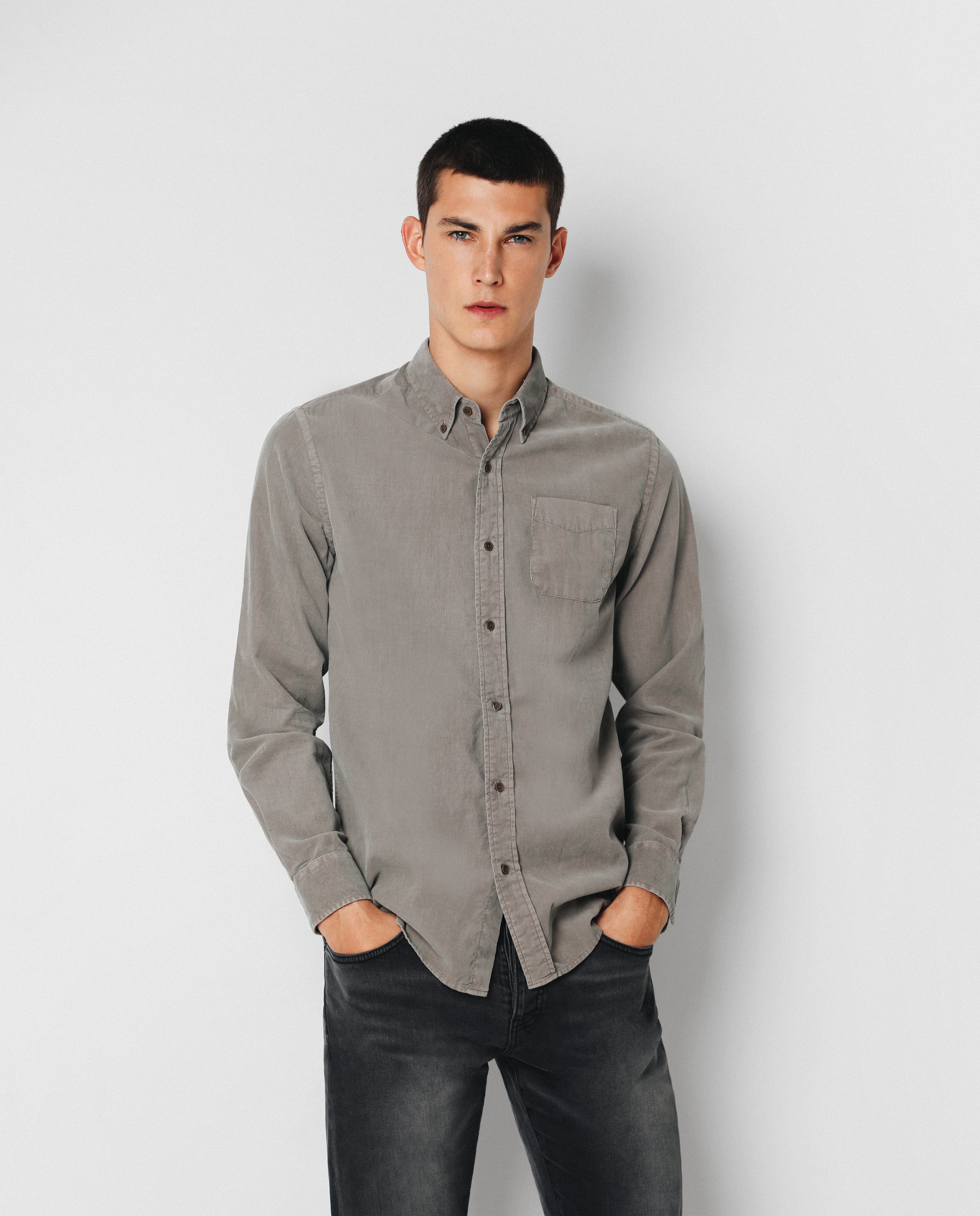 CAMISA PANA FINA BOTONES