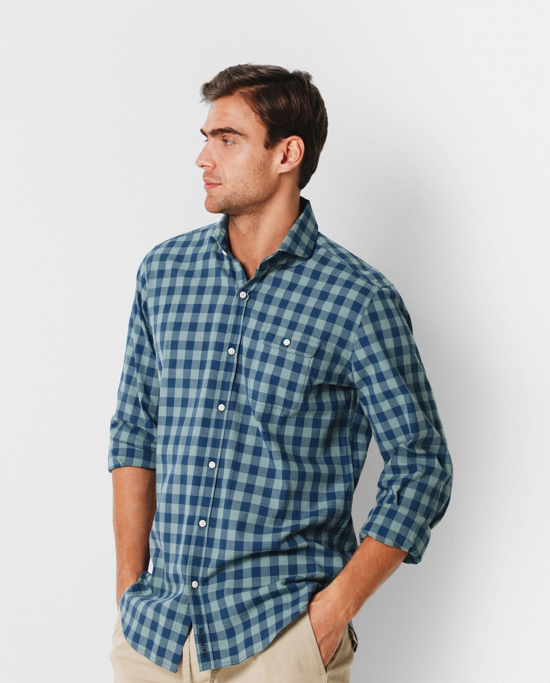 CAMISA CUADROS BOLSILLO TAPETA
