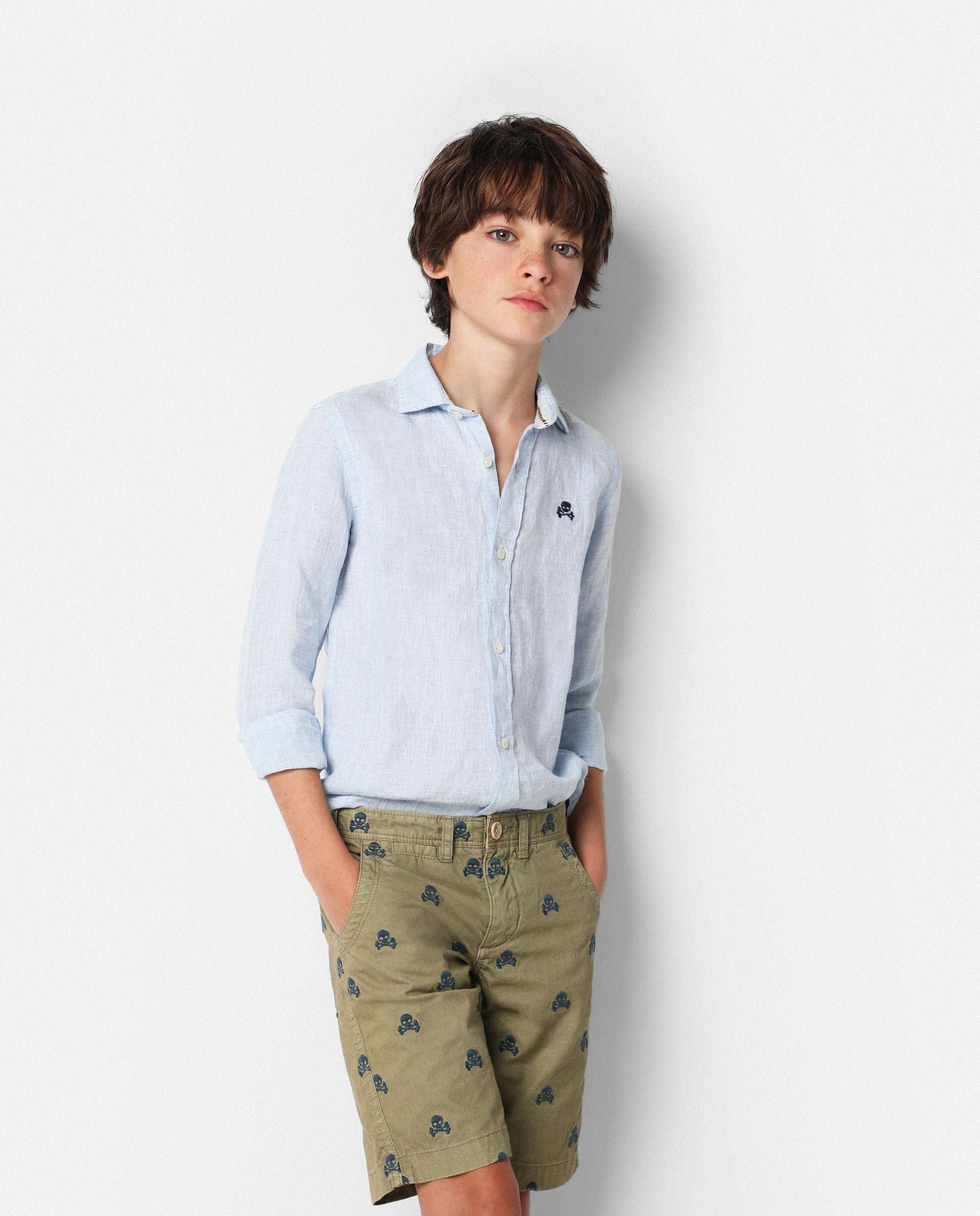 CAMISA LINO CALAVERAS