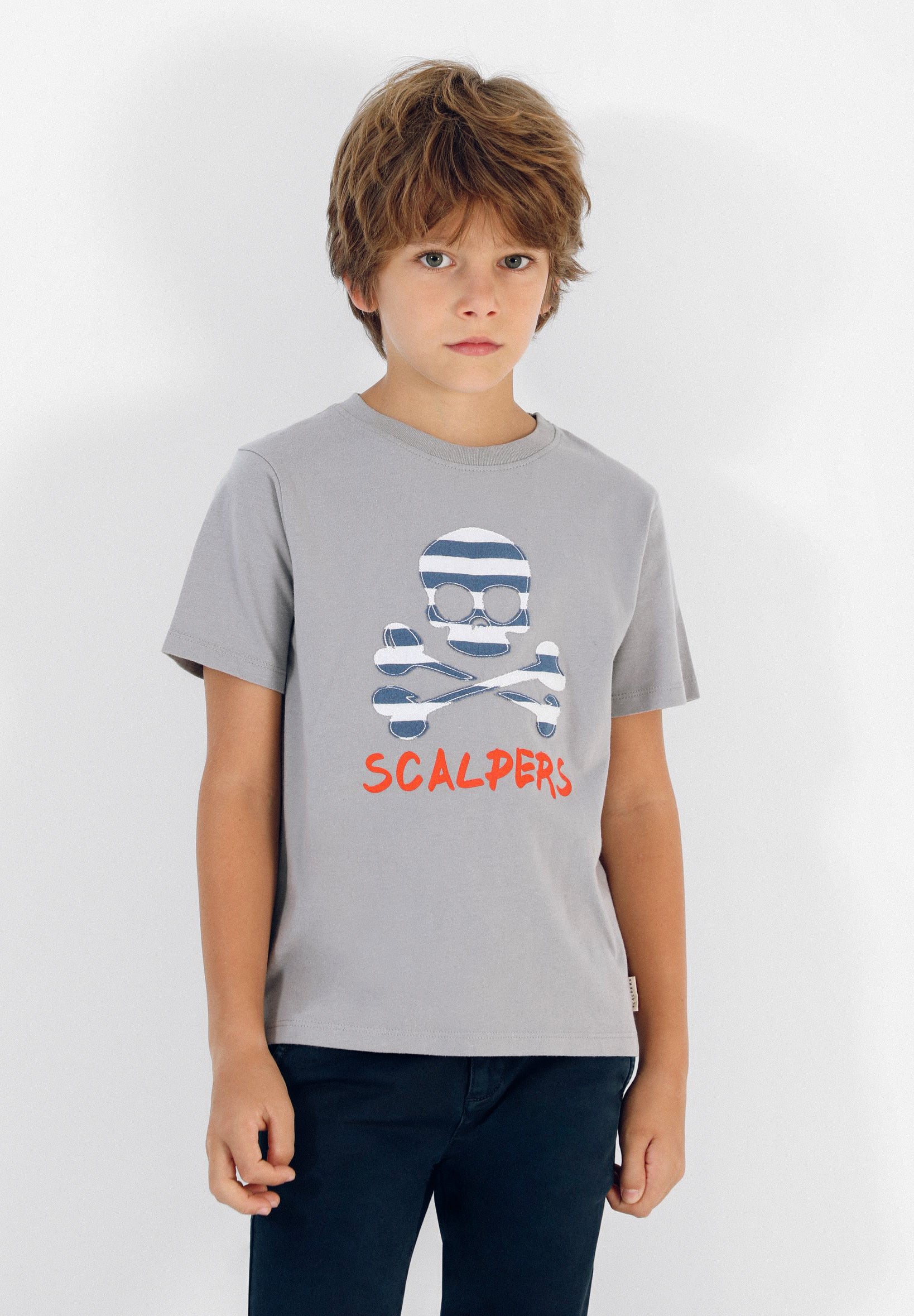 CAMISETA CALAVERA RAYAS