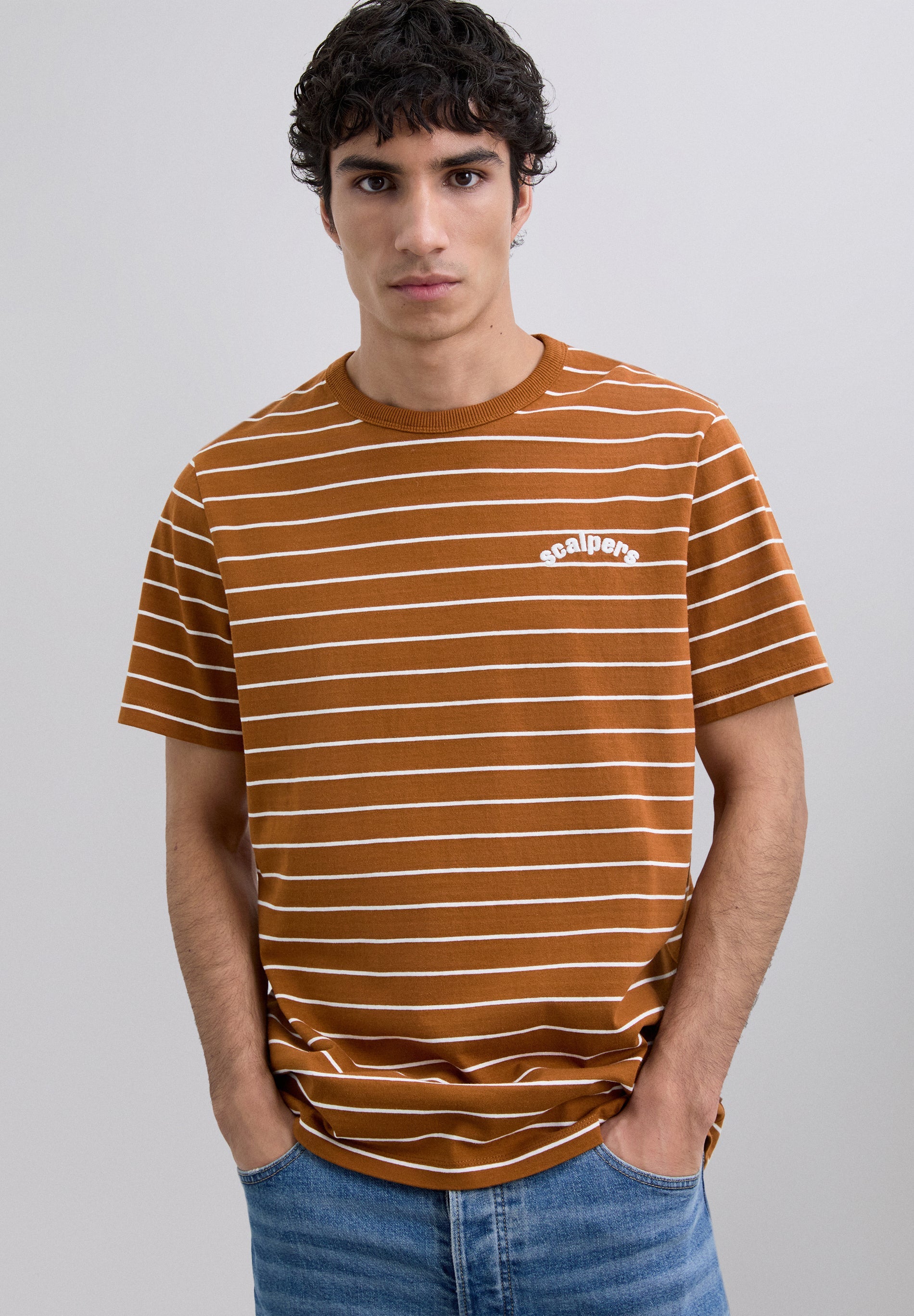 POLERA ESTAMPADA RAYAS LOGO