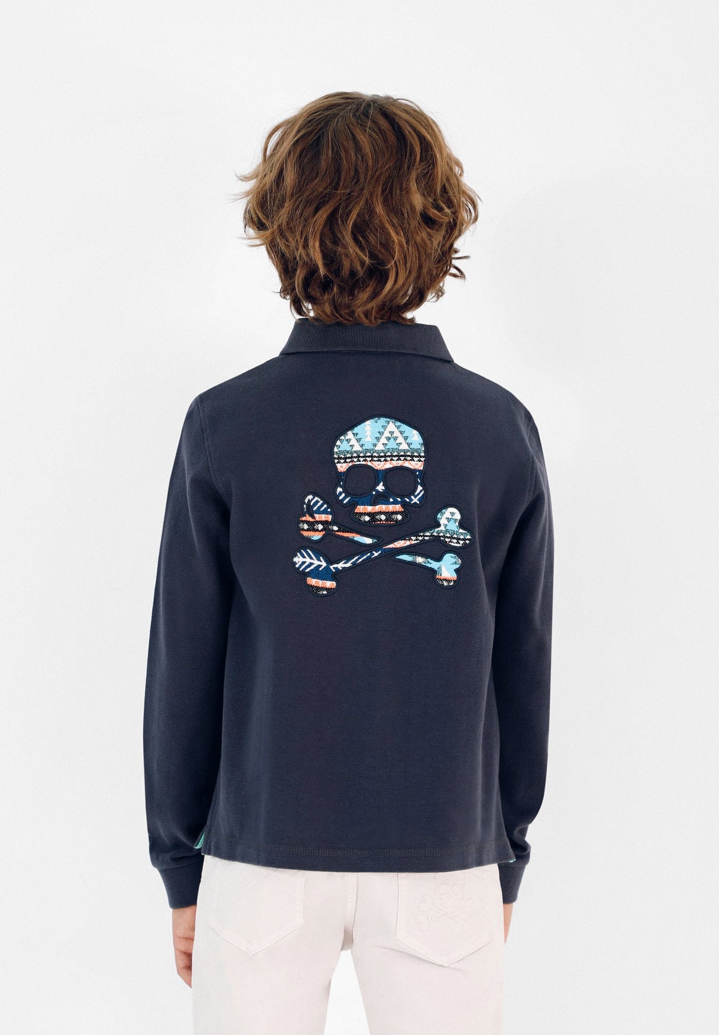 POLO MANGA LARGA CALAVERA TRASERA