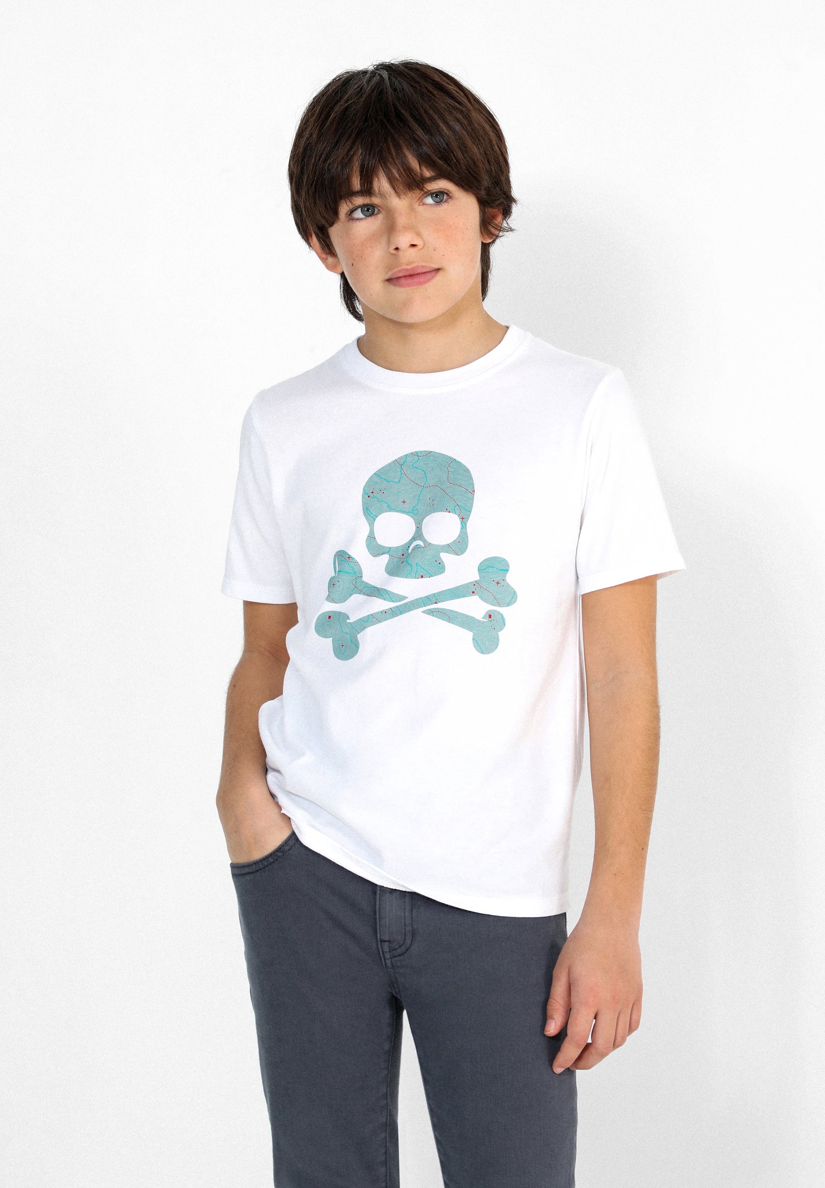 CAMISETA CALAVERA MAPA