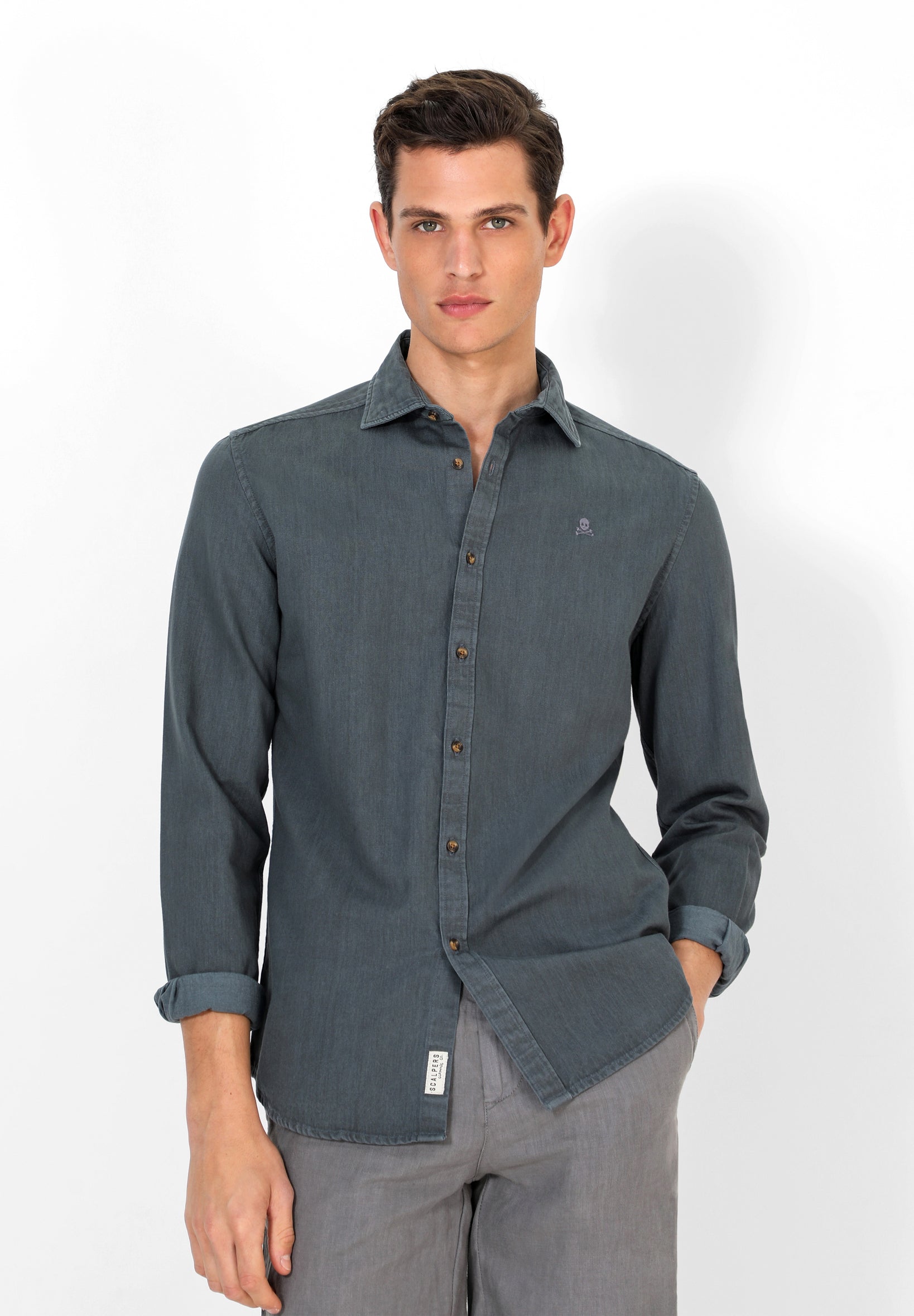 CAMISA DENIM CALAVERA TONO