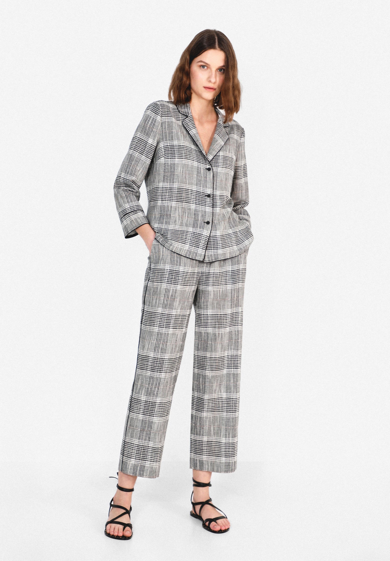 PANTALÓN CUADROS LINO