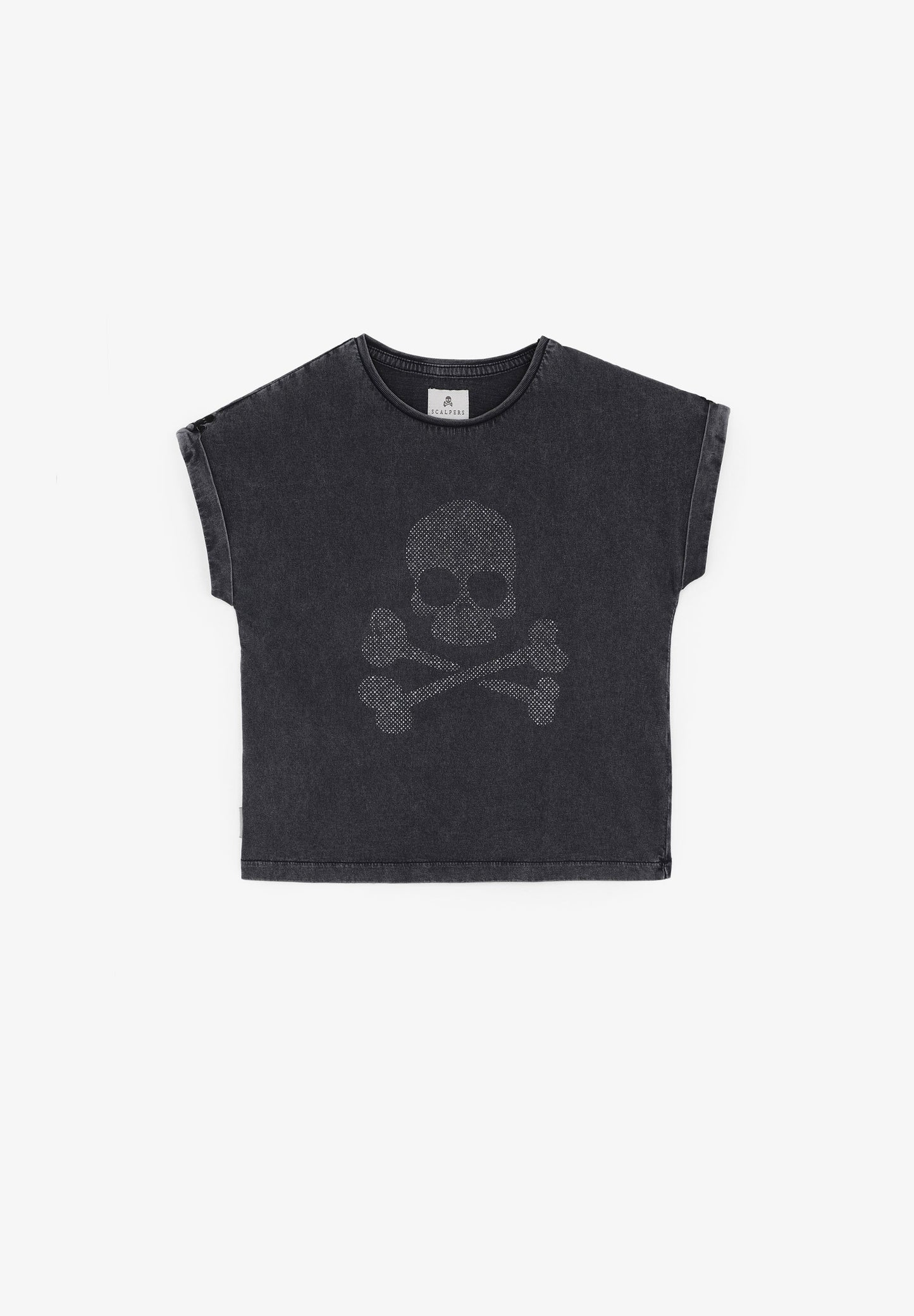 CAMISETA LAVADA CALAVERA TACHUELAS