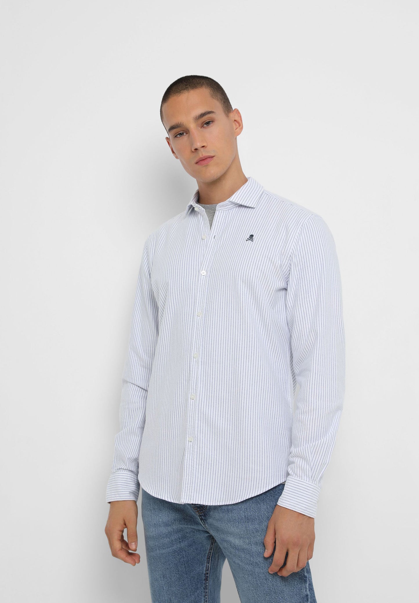 CAMISA OXFORD CALAVERA CONTRASTE