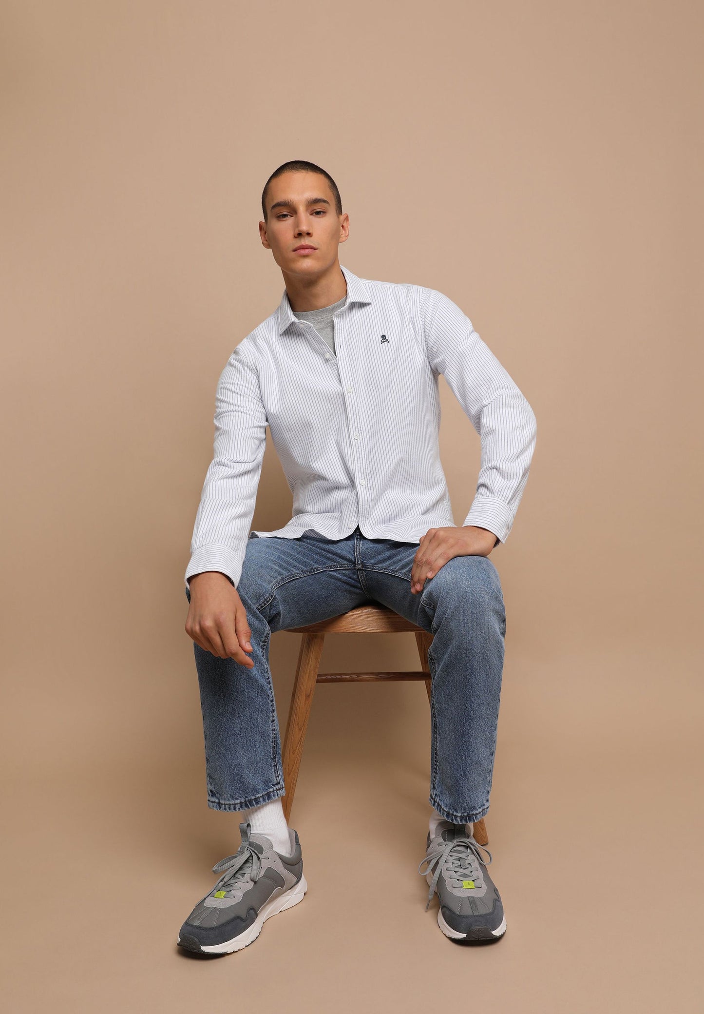 CAMISA OXFORD CALAVERA CONTRASTE