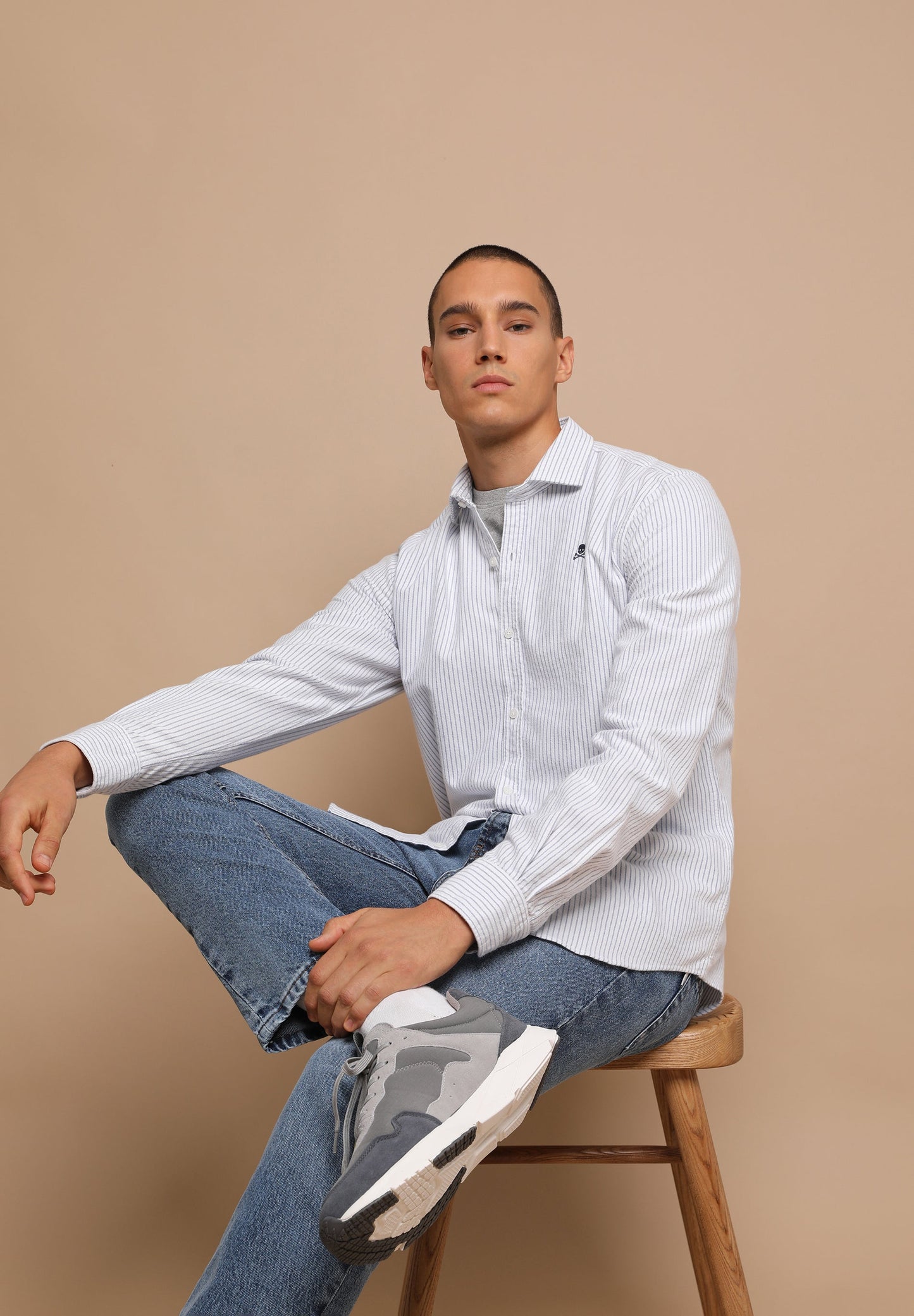 CAMISA OXFORD CALAVERA CONTRASTE