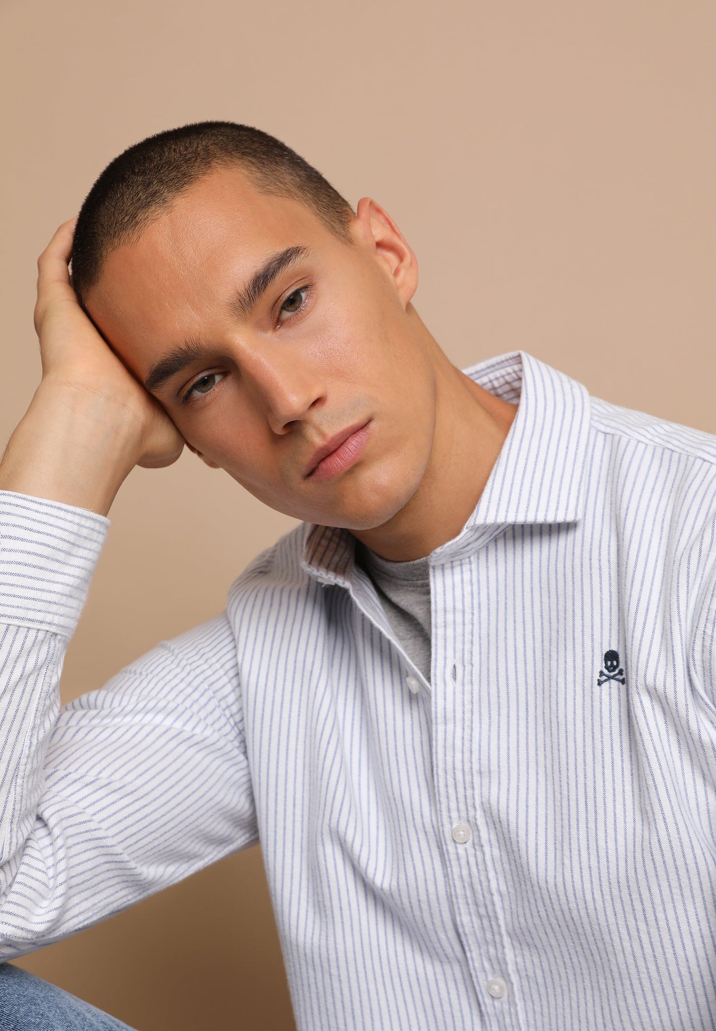 CAMISA OXFORD CALAVERA CONTRASTE