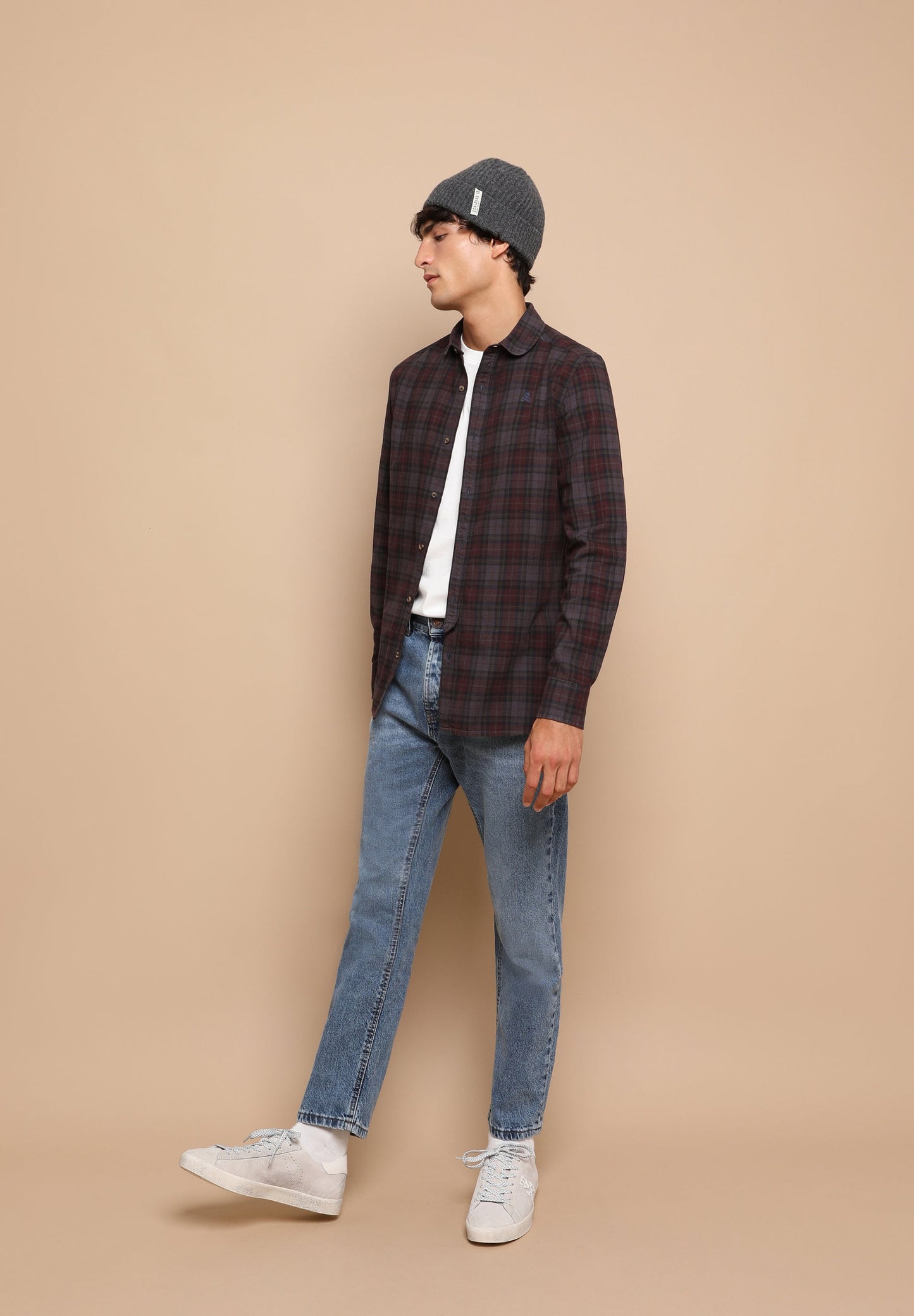 CAMISA TARTÁN CUELLO REDONDEADO