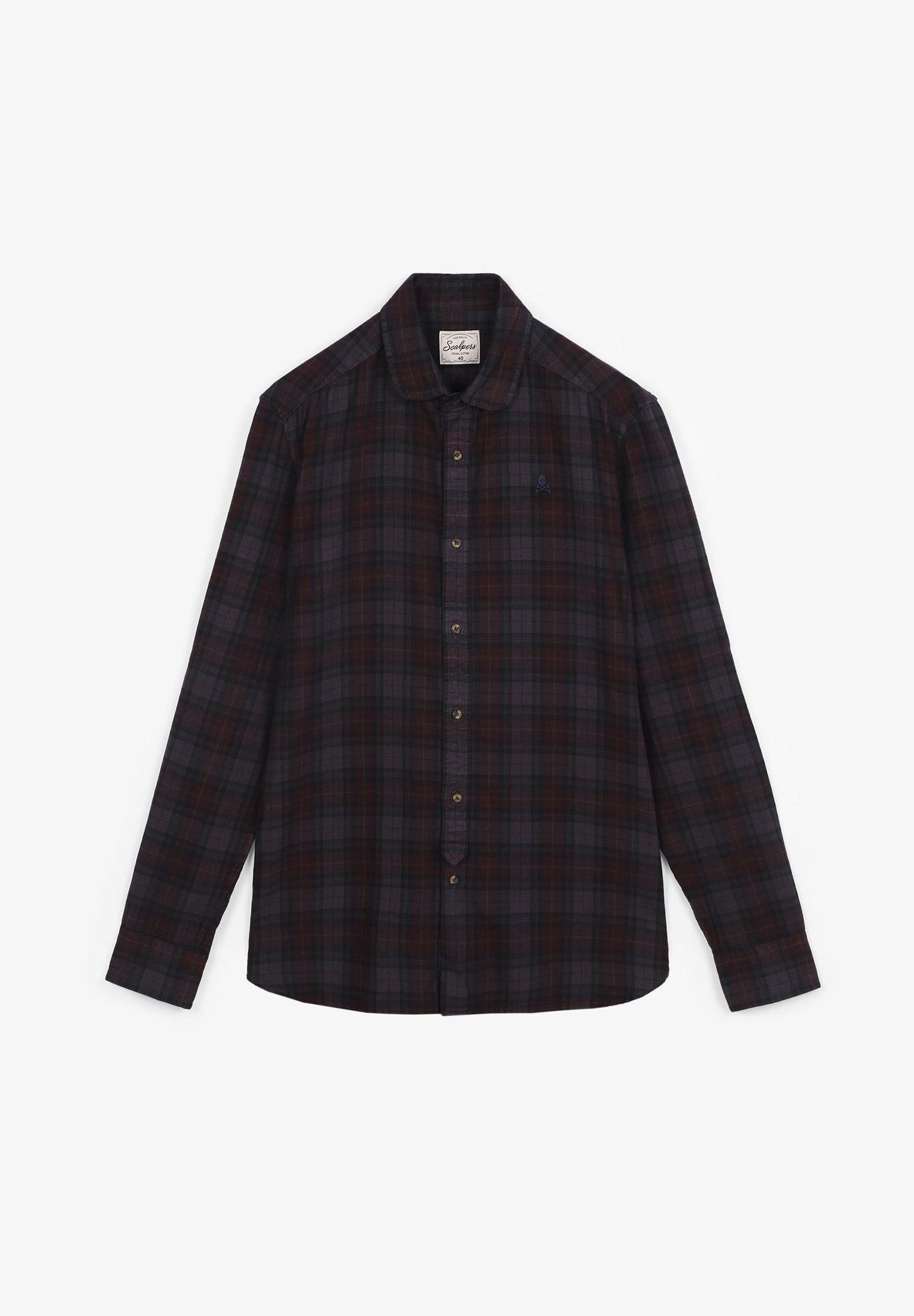 CAMISA TARTÁN CUELLO REDONDEADO