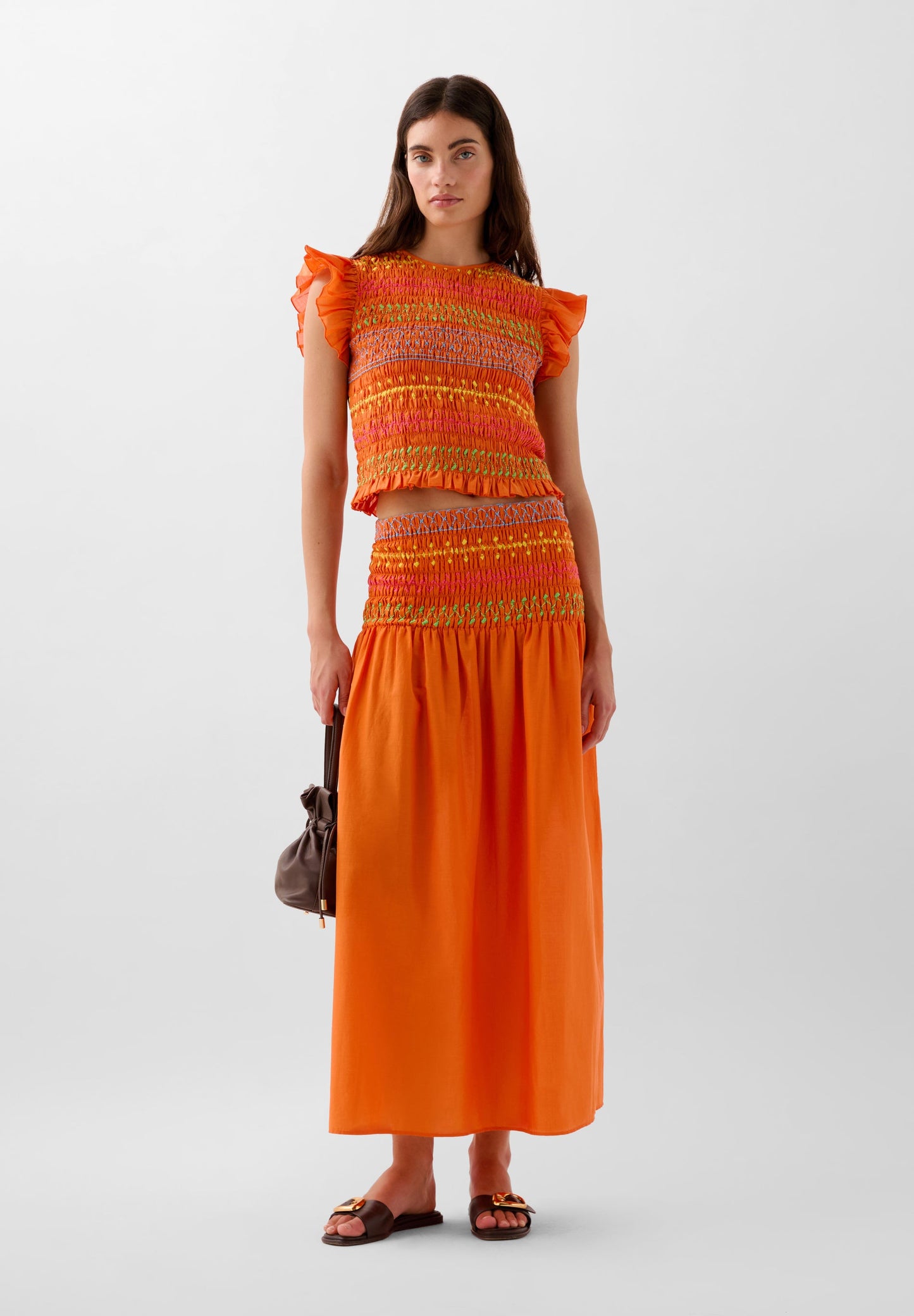 FALDA NIDO DE ABEJA MULTICOLOR