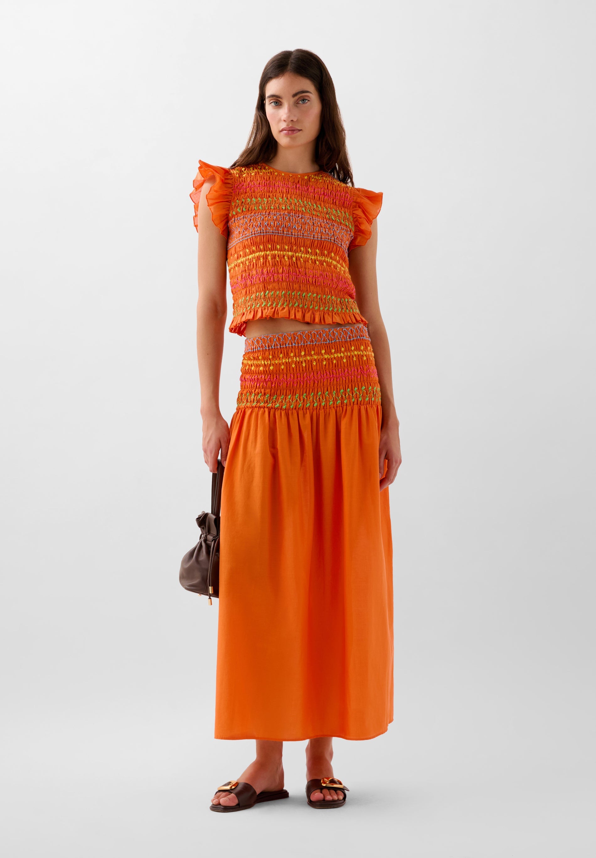 FALDA NIDO DE ABEJA MULTICOLOR